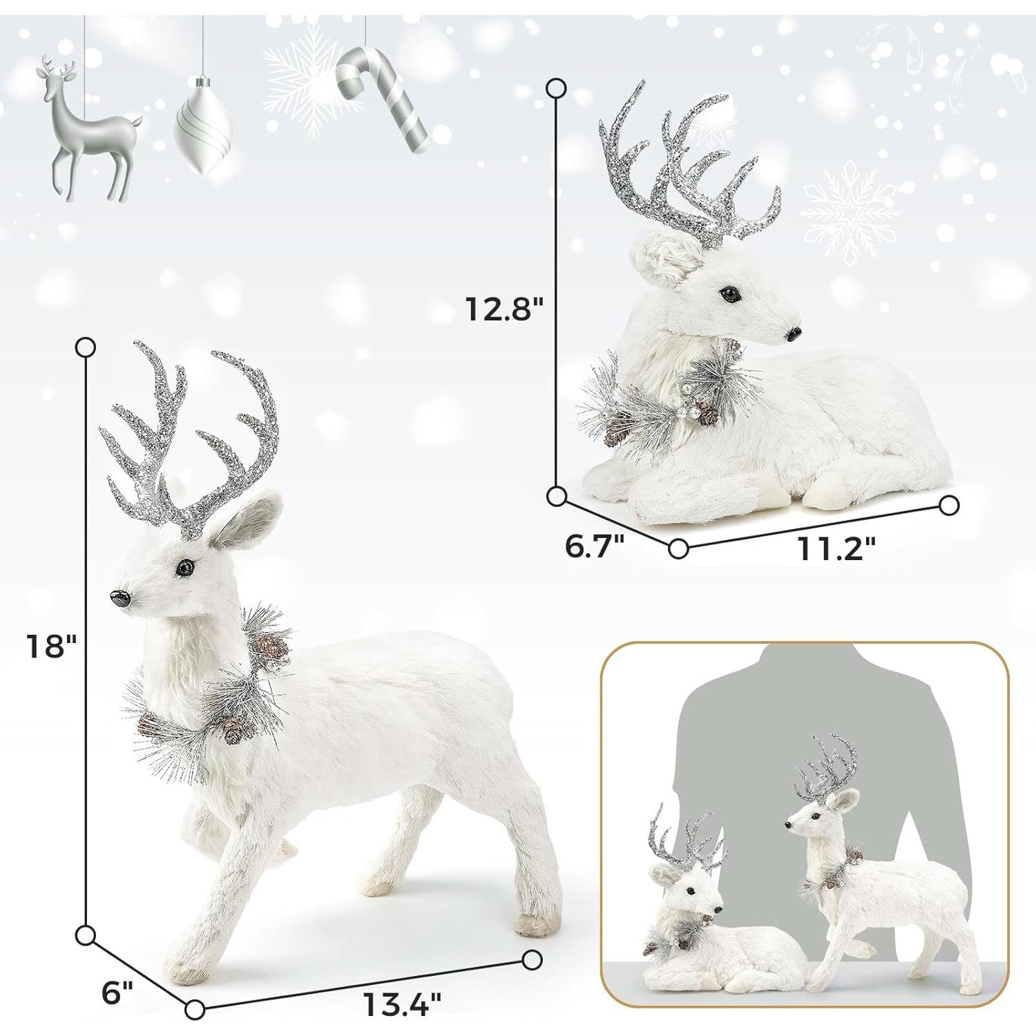 Juego de 2 Renos Navideños Nature Vibe - Decoración de Yute 45.72 cm