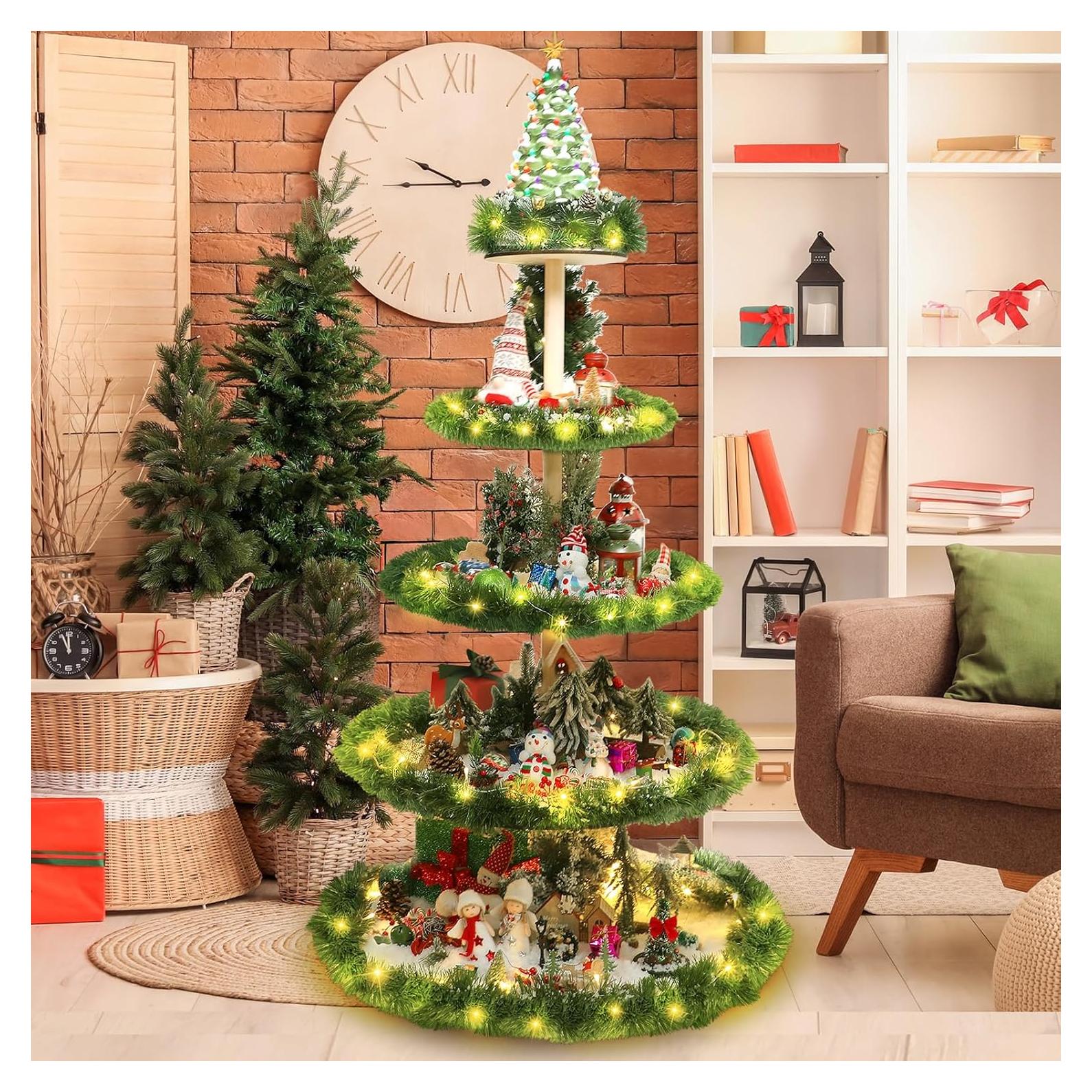 Soporte de Estante para Árbol de Navidad Barydat 5 Niveles 149.86 cm