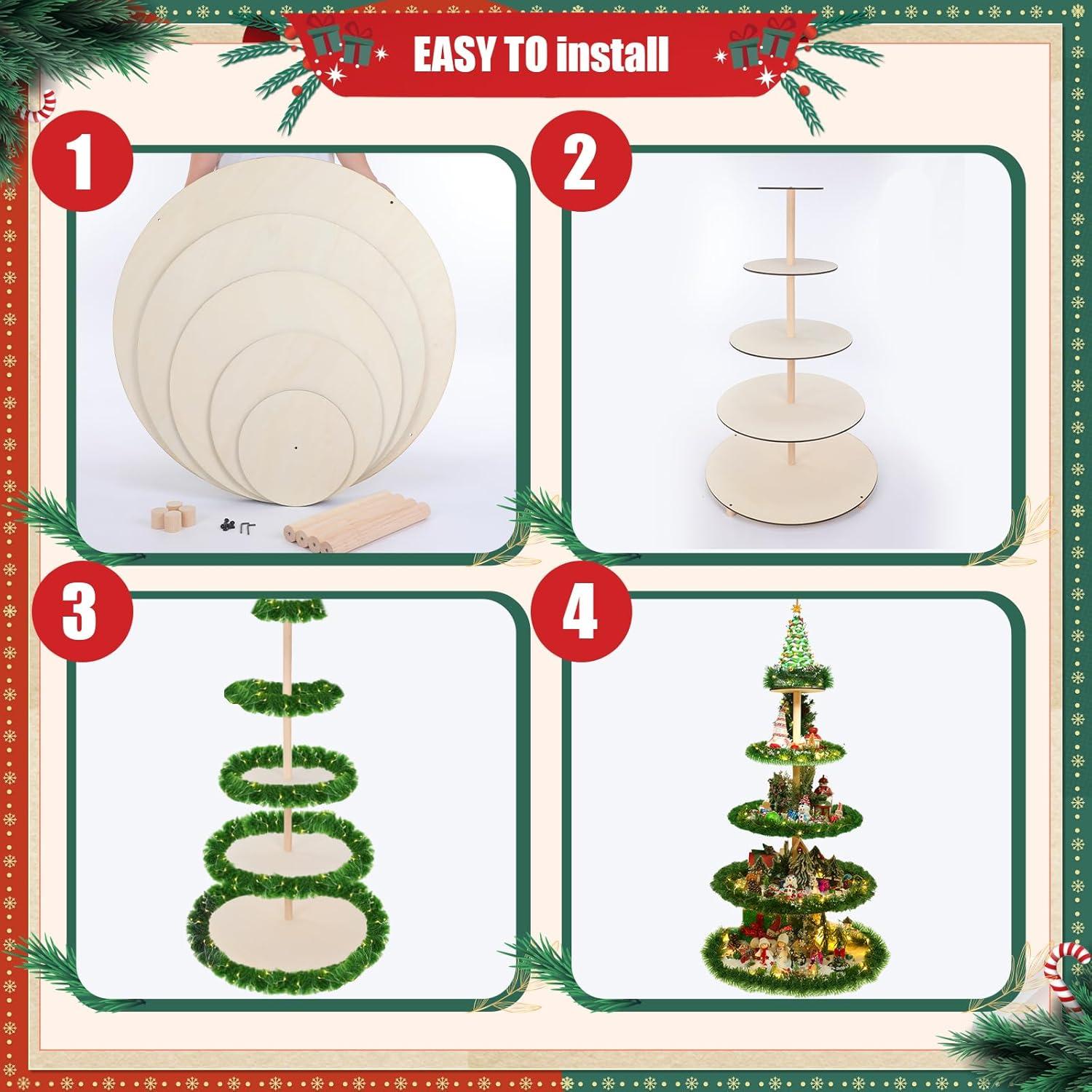 Soporte de Estante para Árbol de Navidad Barydat 5 Niveles 149.86 cm