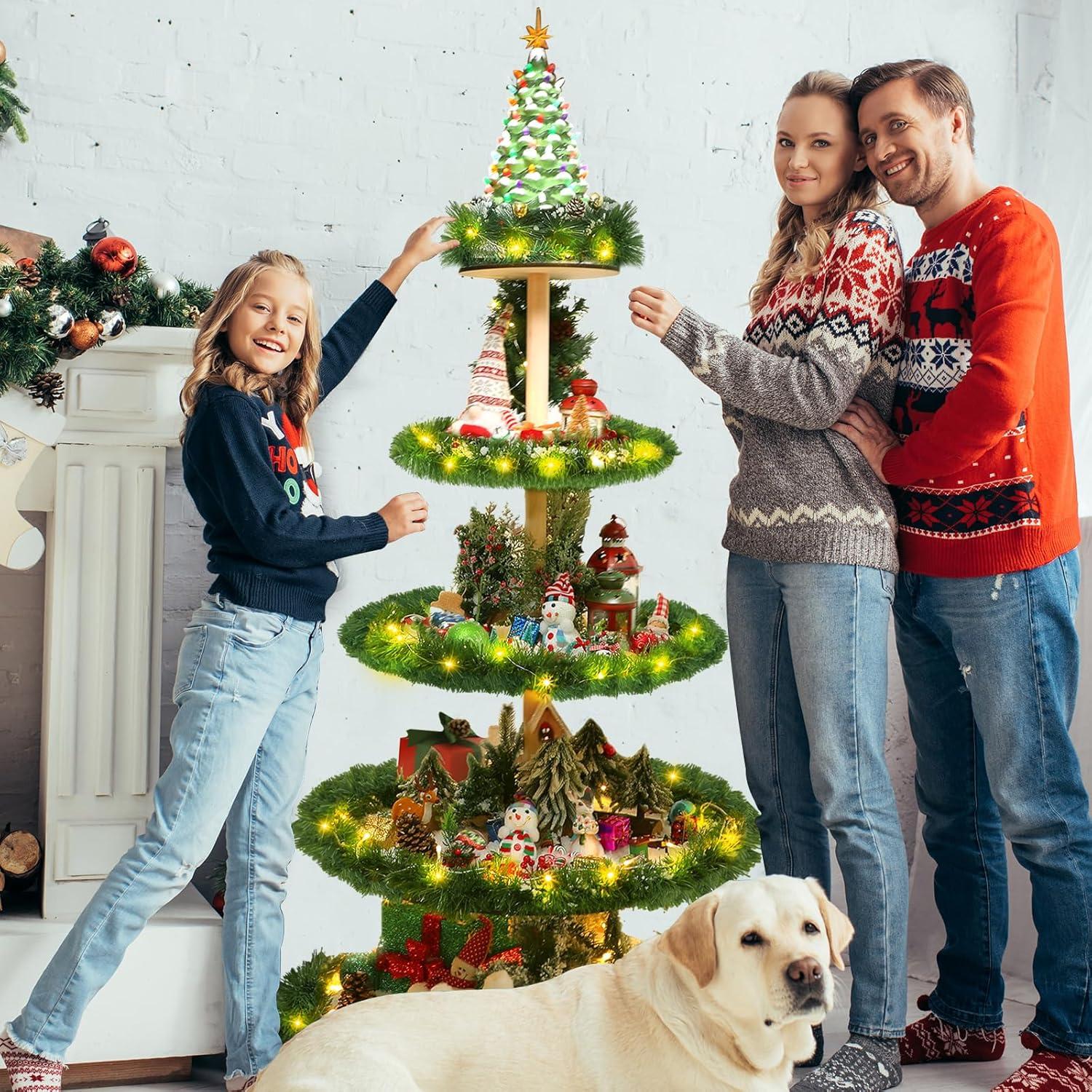 Soporte de Estante para Árbol de Navidad Barydat 5 Niveles 149.86 cm