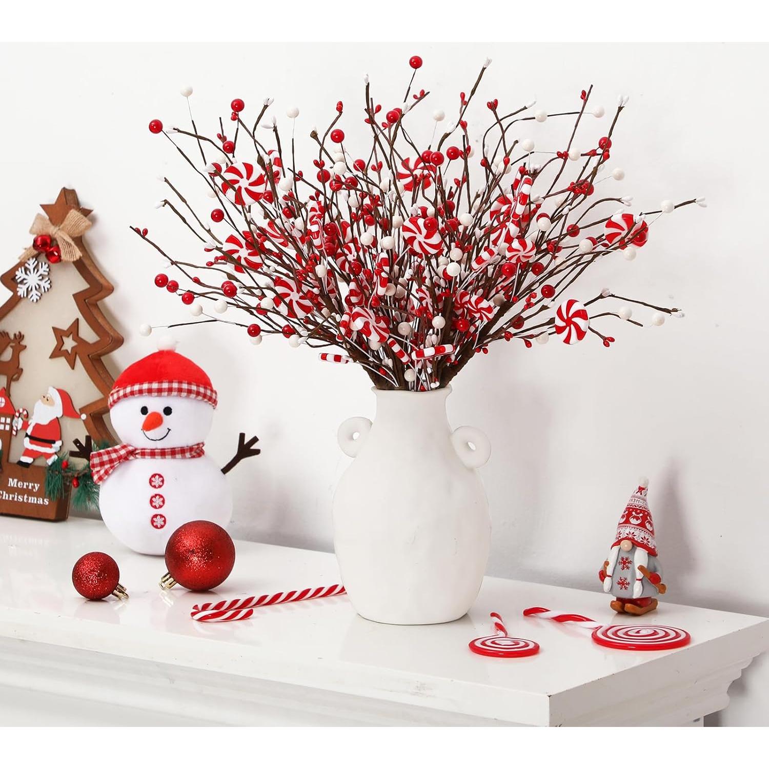 8 Adornos de Bastones de Caramelo CraftyDream para Navidad