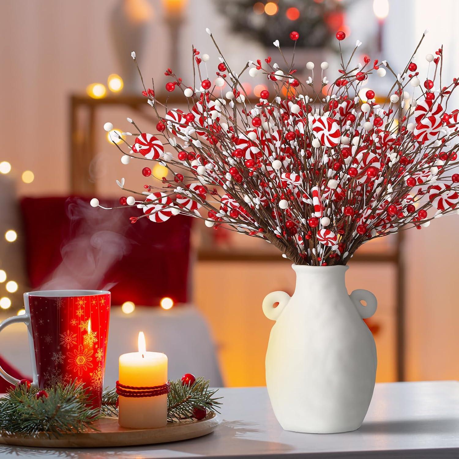 8 Adornos de Bastones de Caramelo CraftyDream para Navidad