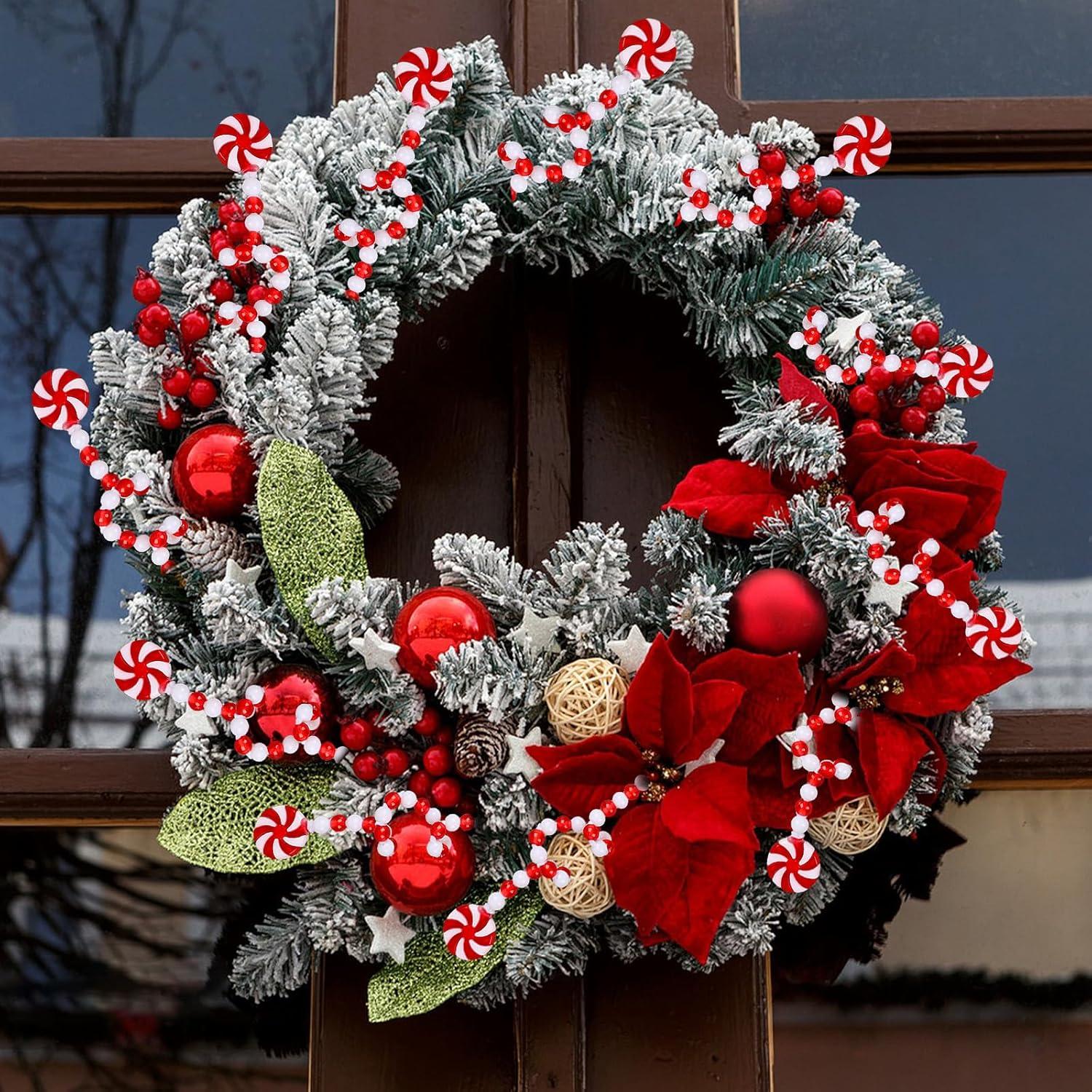 30 Decoraciones de Bastones de Caramelo HOHOTIME Rojo y Blanco