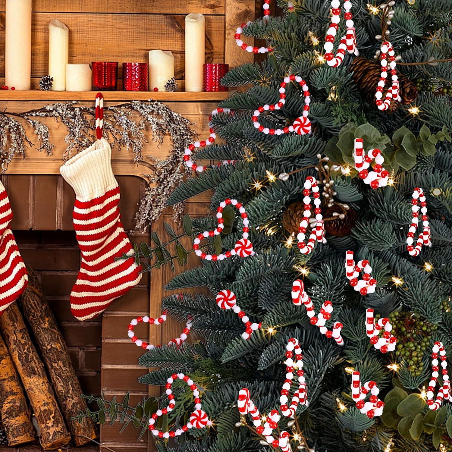 30 Decoraciones de Bastones de Caramelo HOHOTIME Rojo y Blanco