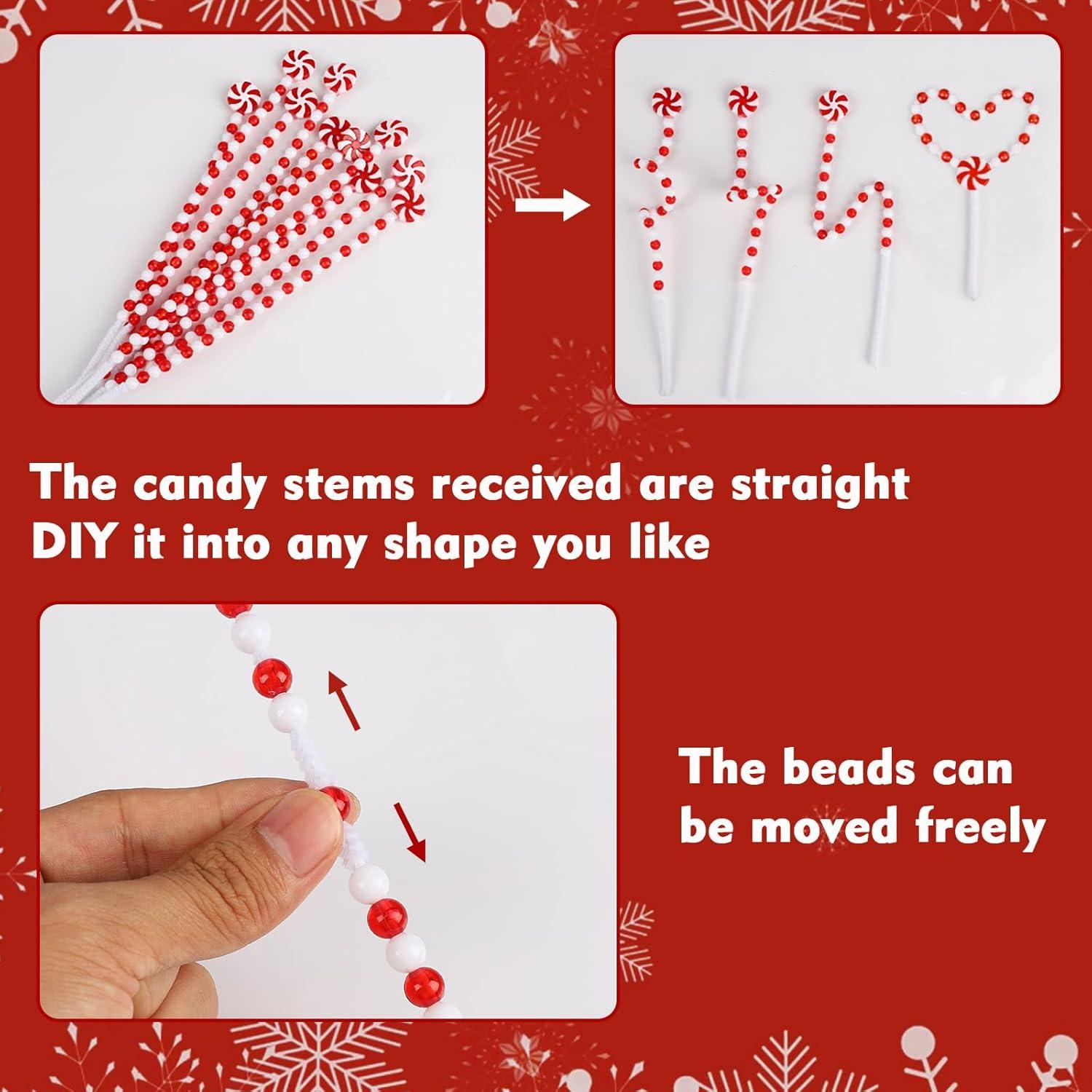 30 Decoraciones de Bastones de Caramelo HOHOTIME Rojo y Blanco