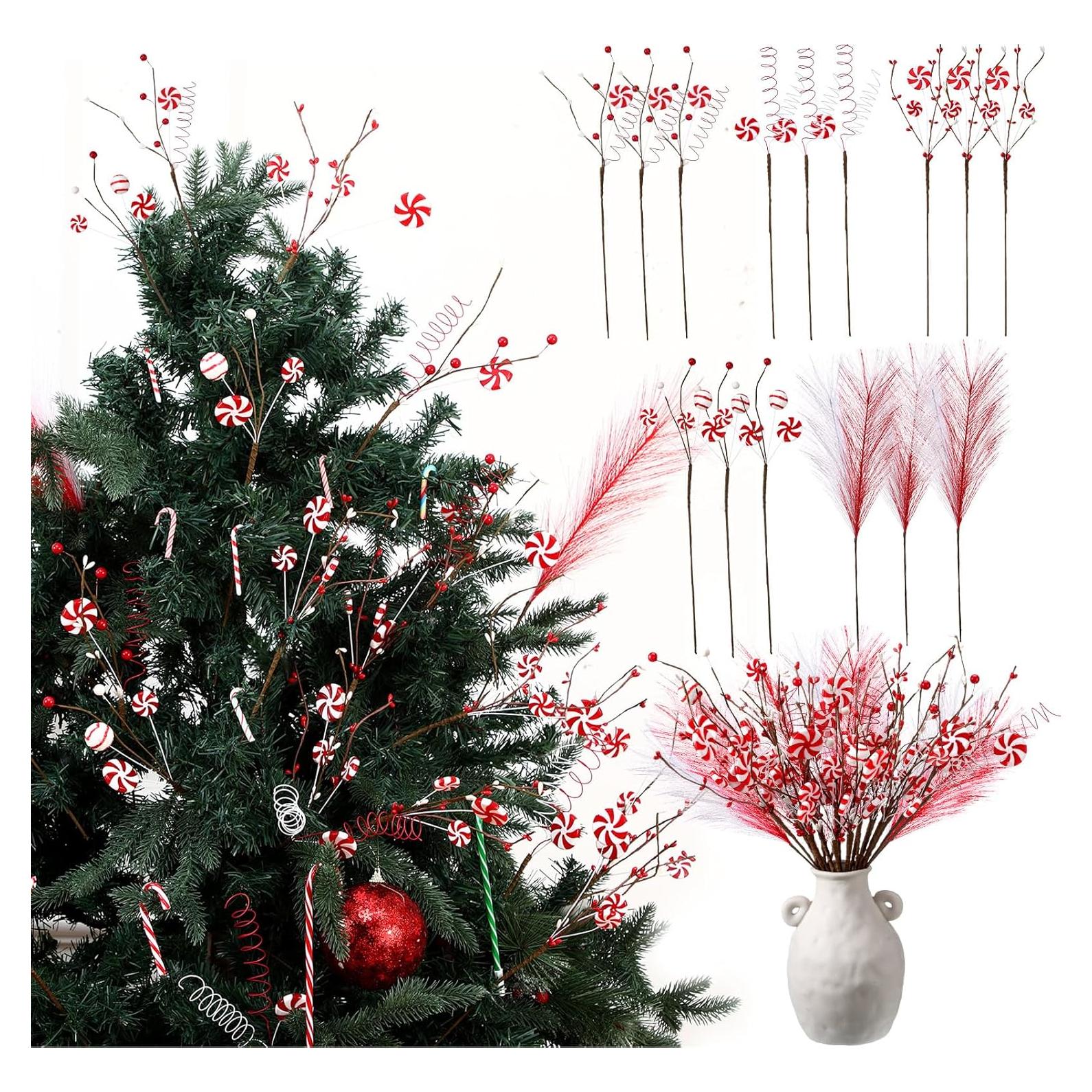 24 Palitos de Caramelo Rojo y Blanco Thiccywoov 40.64 cm