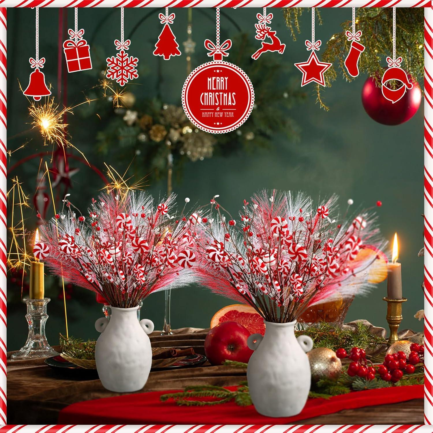 24 Palitos de Caramelo Rojo y Blanco Thiccywoov 40.64 cm