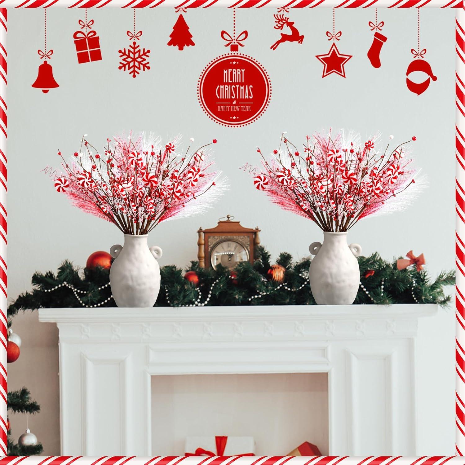 24 Palitos de Caramelo Rojo y Blanco Thiccywoov 40.64 cm