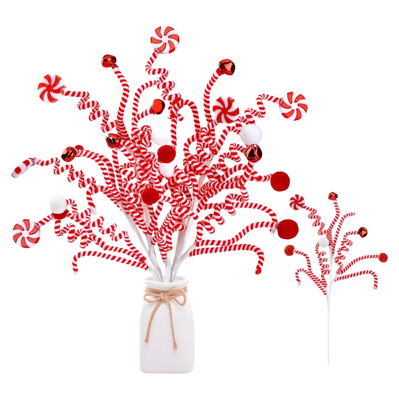 Adornos de Navidad Sggvecsy 4 Pcs Campanas de Caramelo 35.6 cm