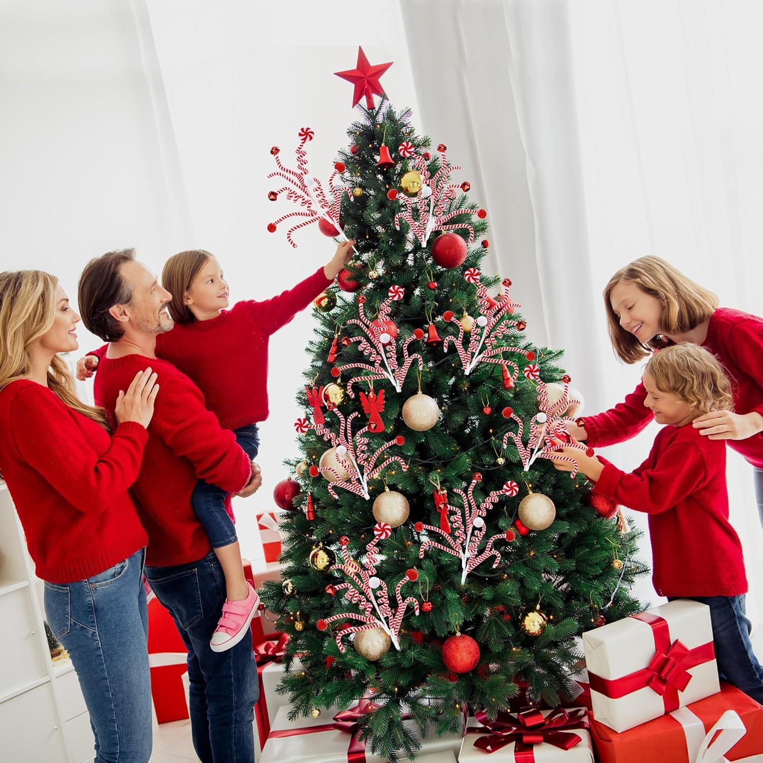 Adornos de Navidad Sggvecsy 4 Pcs Campanas de Caramelo 35.6 cm