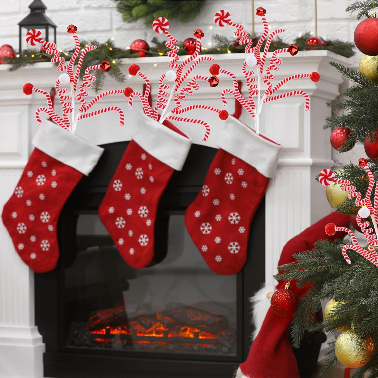 Adornos de Navidad Sggvecsy 4 Pcs Campanas de Caramelo 35.6 cm