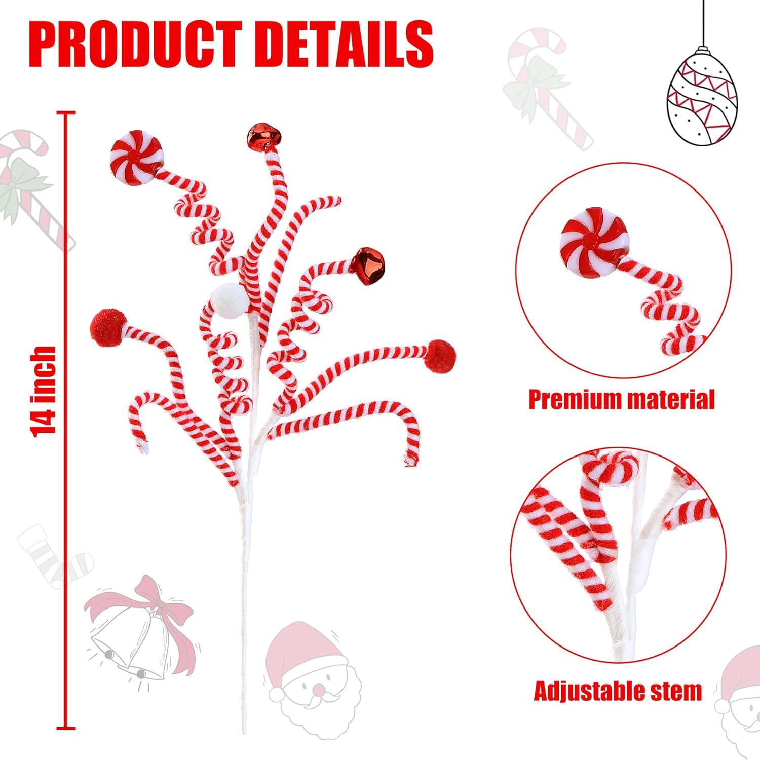 Adornos de Navidad Sggvecsy 4 Pcs Campanas de Caramelo 35.6 cm