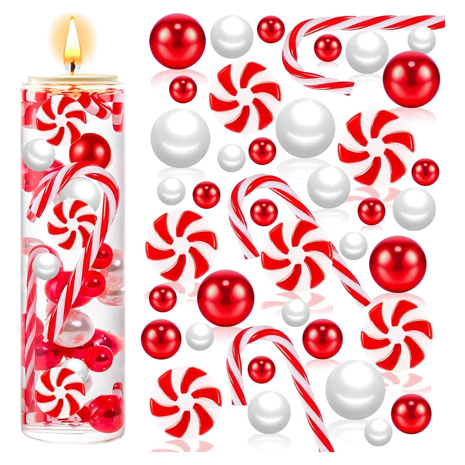 Relleno de Jarrón de Navidad 120 Piezas ZHWKMYP Rojo y Blanco