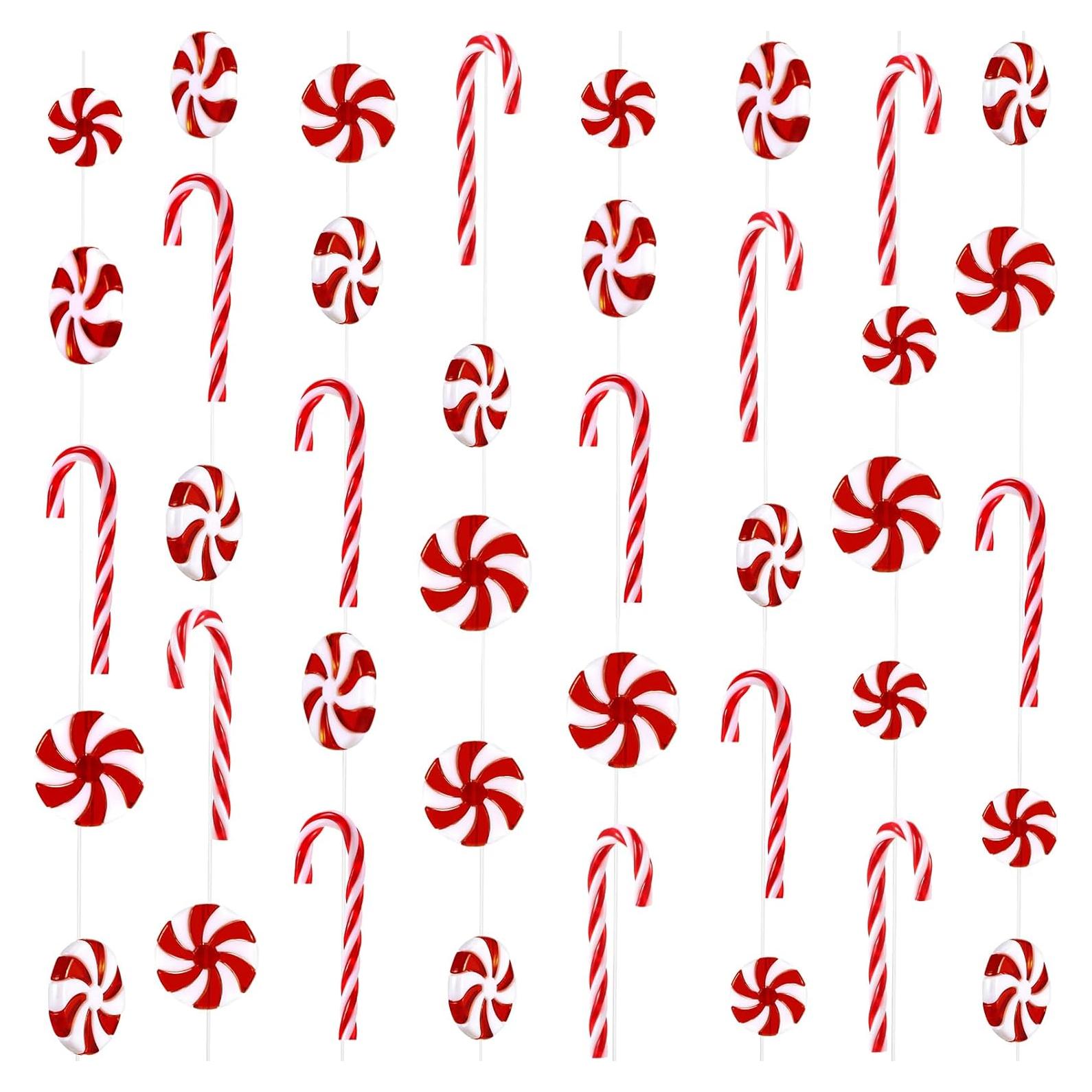 Adornos de Bastones de Caramelo WILLBOND 48 Pcs Decoración Navidad