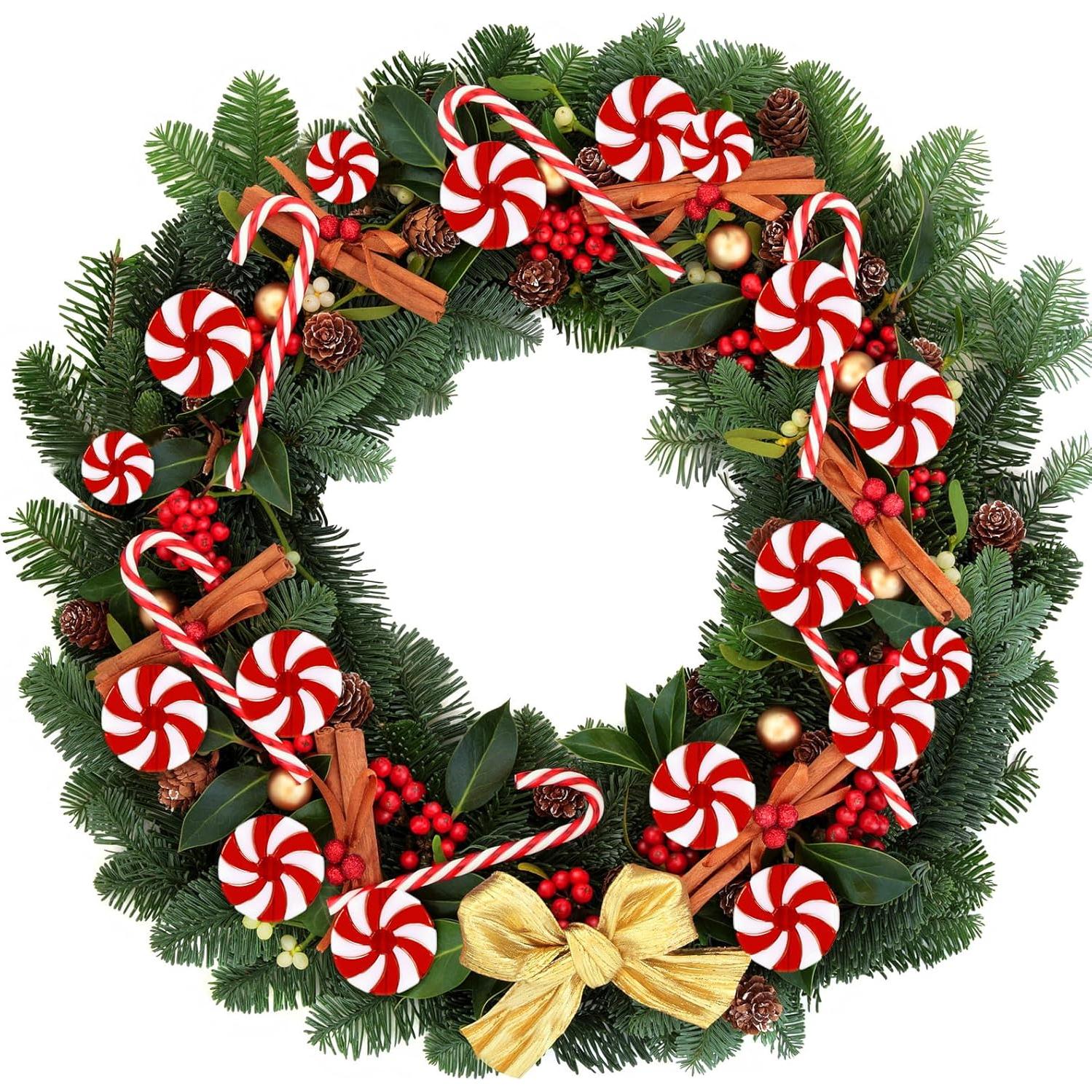 Adornos de Bastones de Caramelo WILLBOND 48 Pcs Decoración Navidad