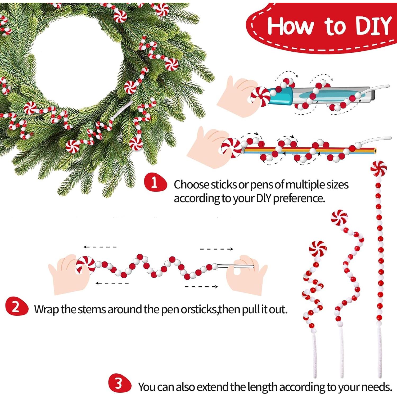 36 Adornos de Bastones de Caramelo de Navidad AWHETIE 31.75 cm
