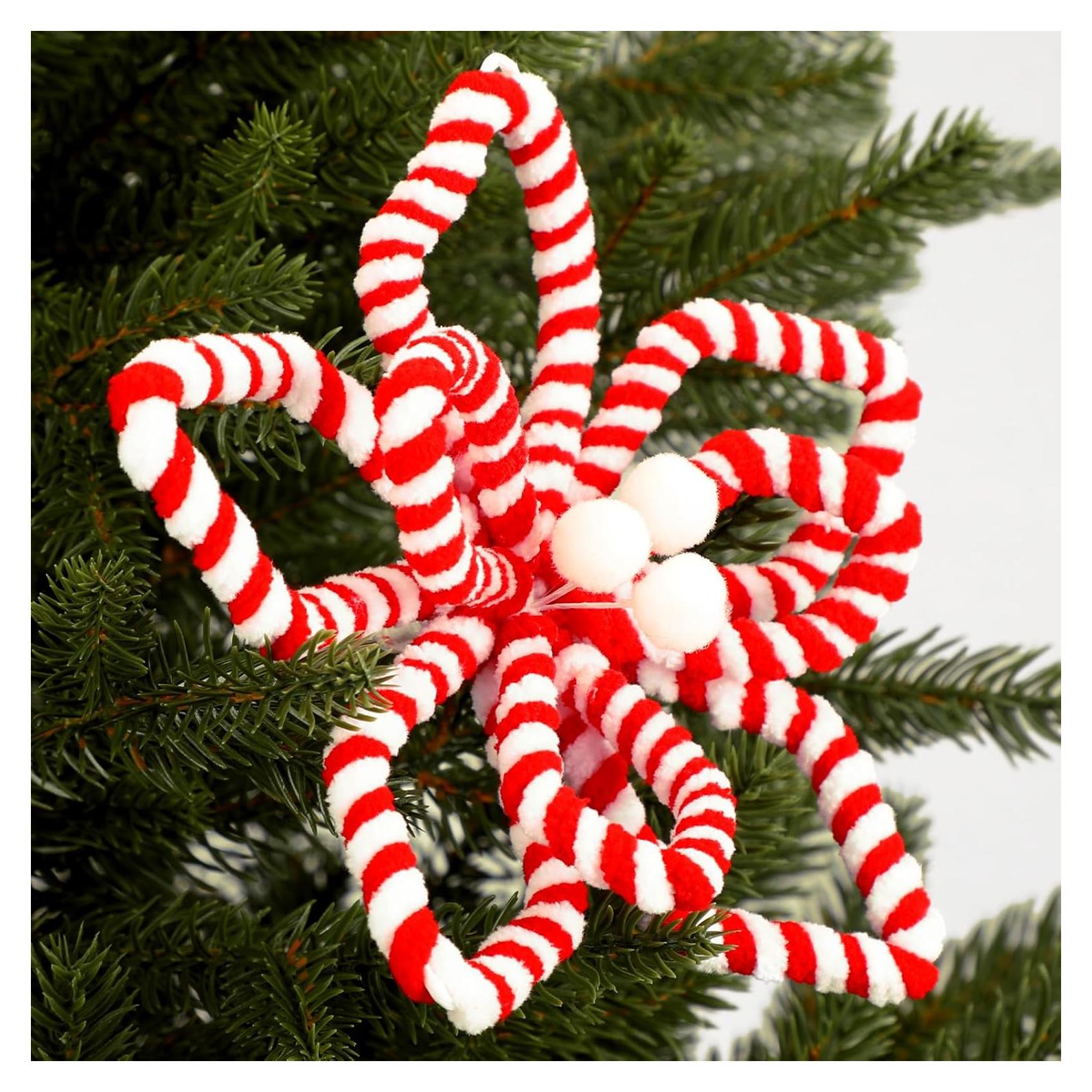 Bucherry 12 Adornos de Bastón de Caramelo de Seda para Navidad