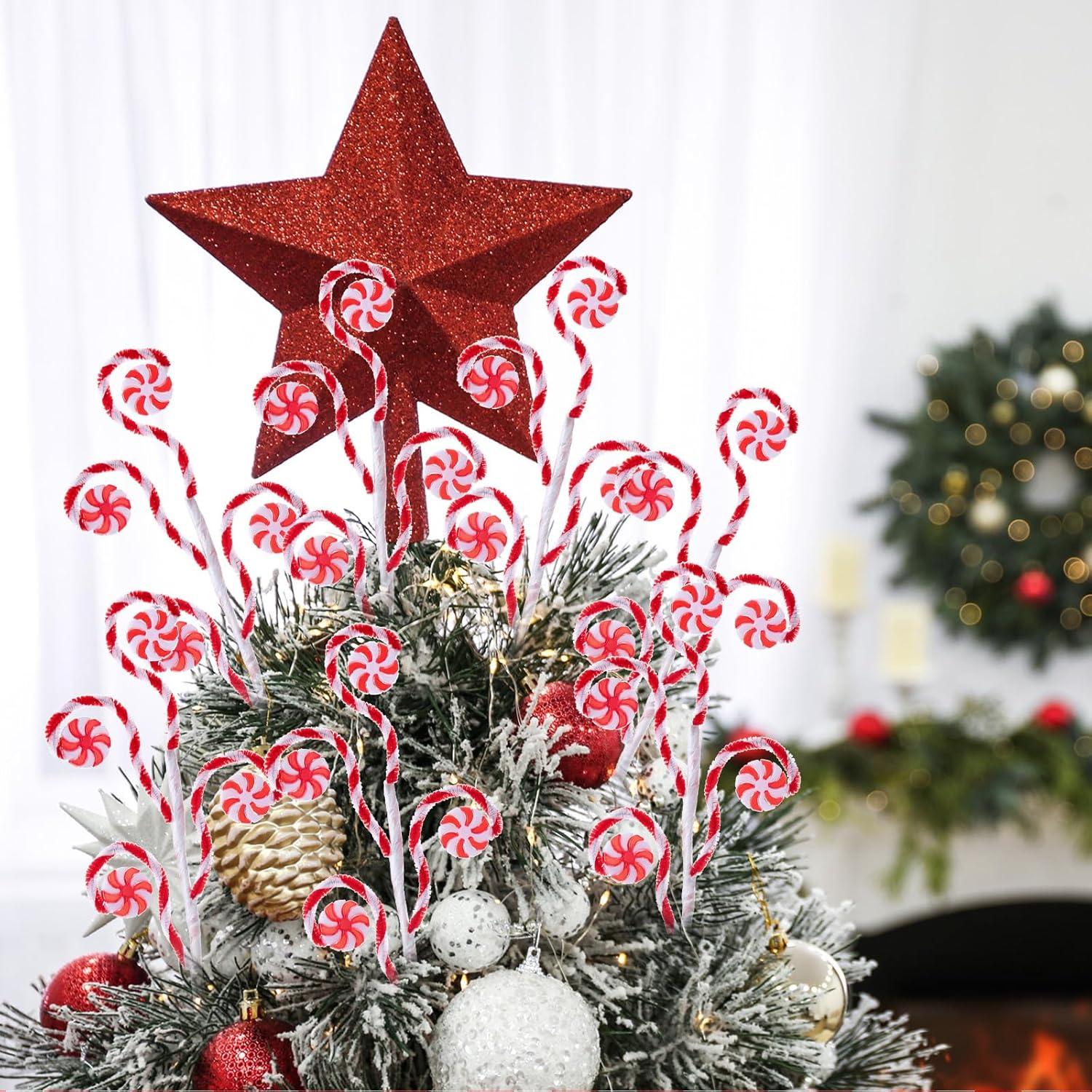 12 Palitos de Caramelo Rizados Suncalla 40 cm Decoración Navidad