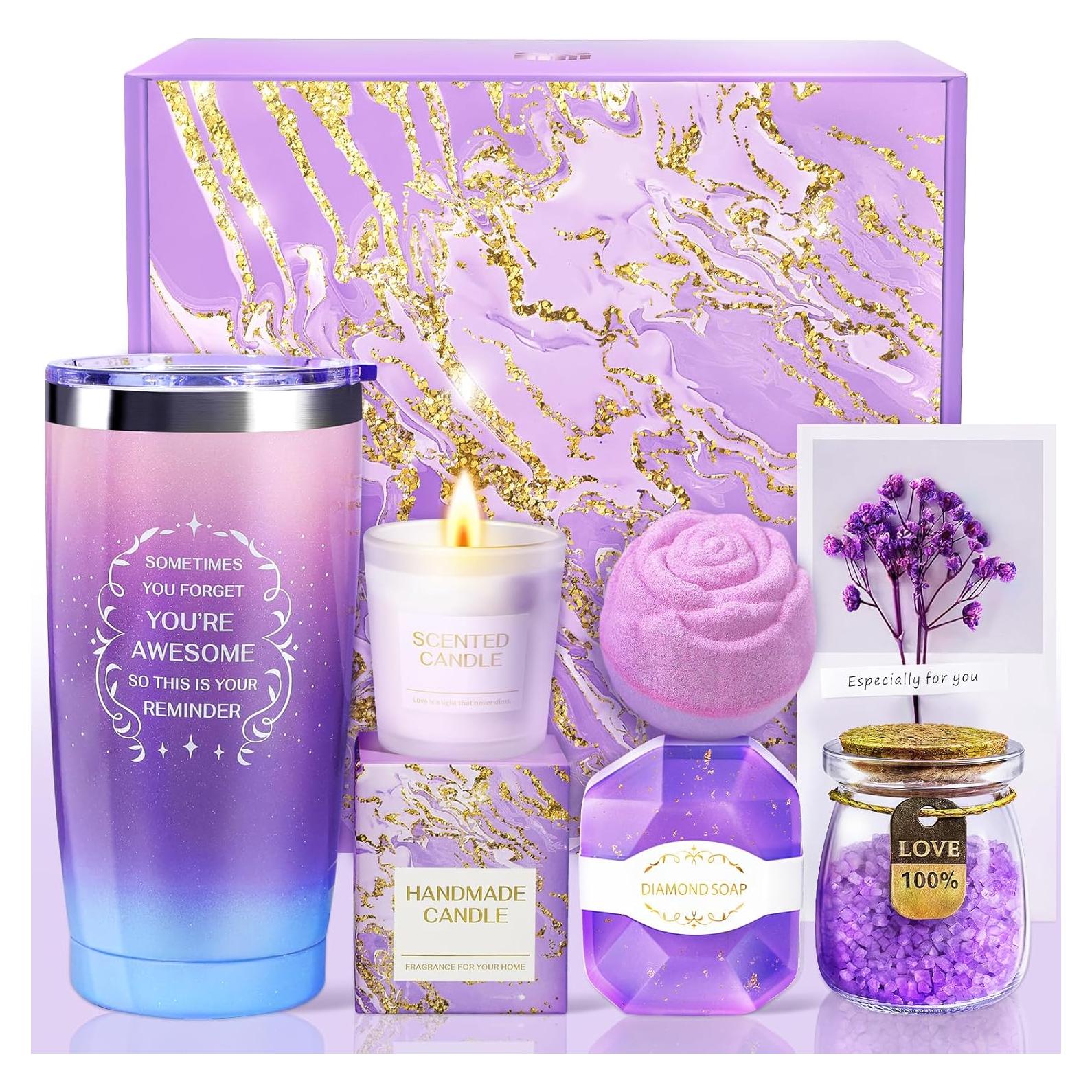 Cesta de Regalo de Lavanda Allemu - Set de 7 Piezas para Ella
