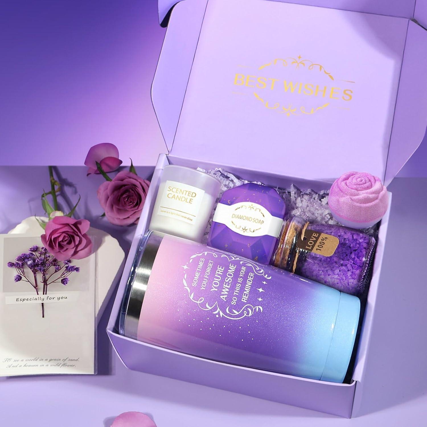 Cesta de Regalo de Lavanda Allemu - Set de 7 Piezas para Ella