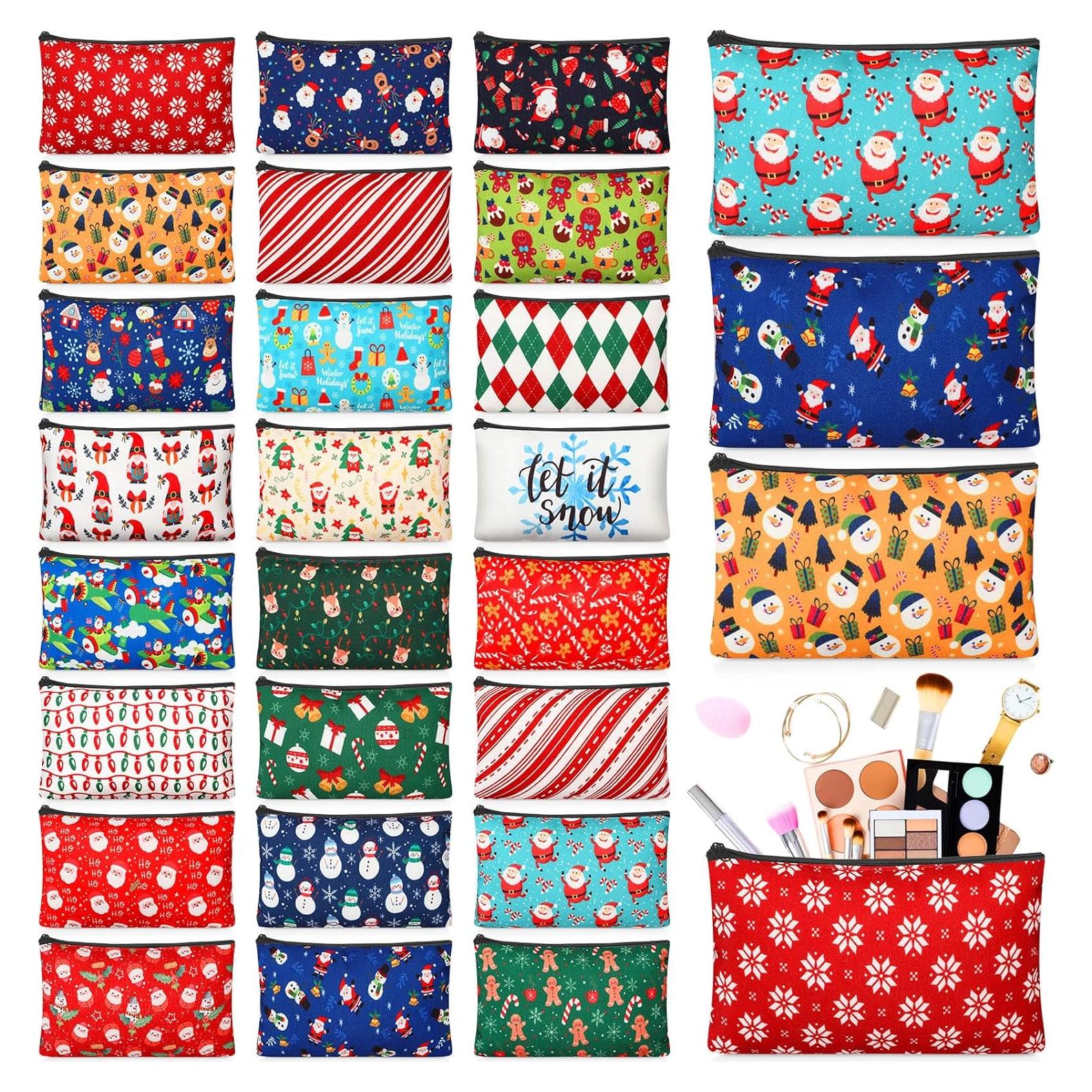Meanplan 24 Bolsas Cosméticas de Navidad Lona 17.8x10.2cm