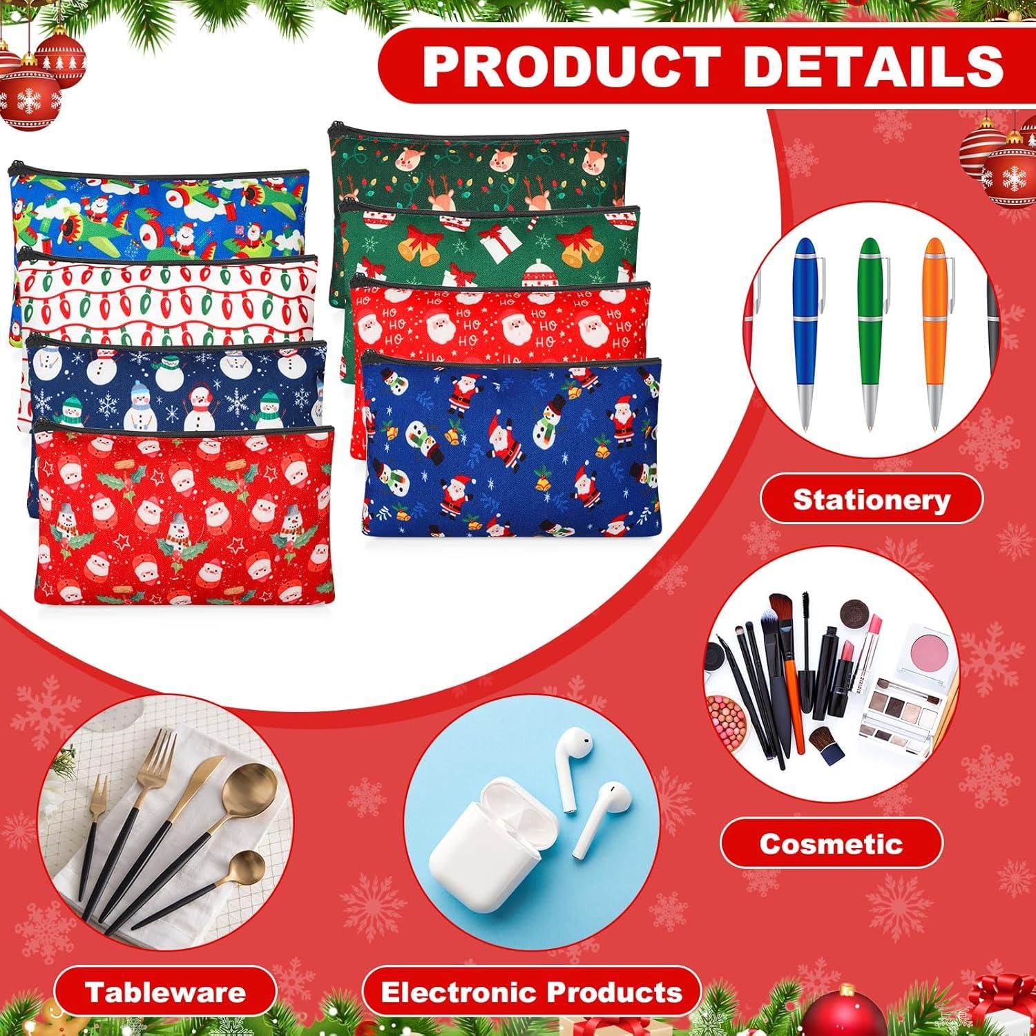 Meanplan 24 Bolsas Cosméticas de Navidad Lona 17.8x10.2cm