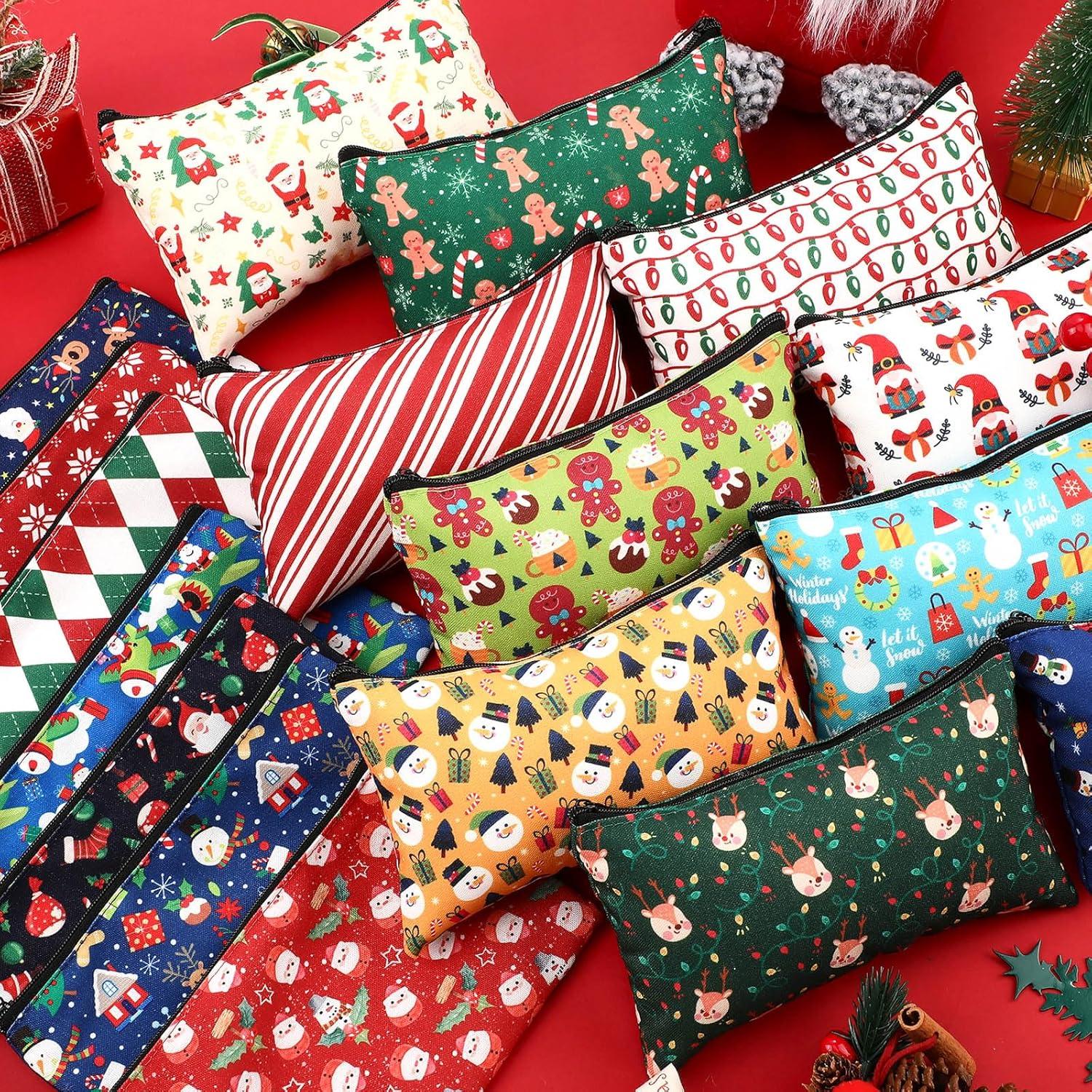 Meanplan 24 Bolsas Cosméticas de Navidad Lona 17.8x10.2cm