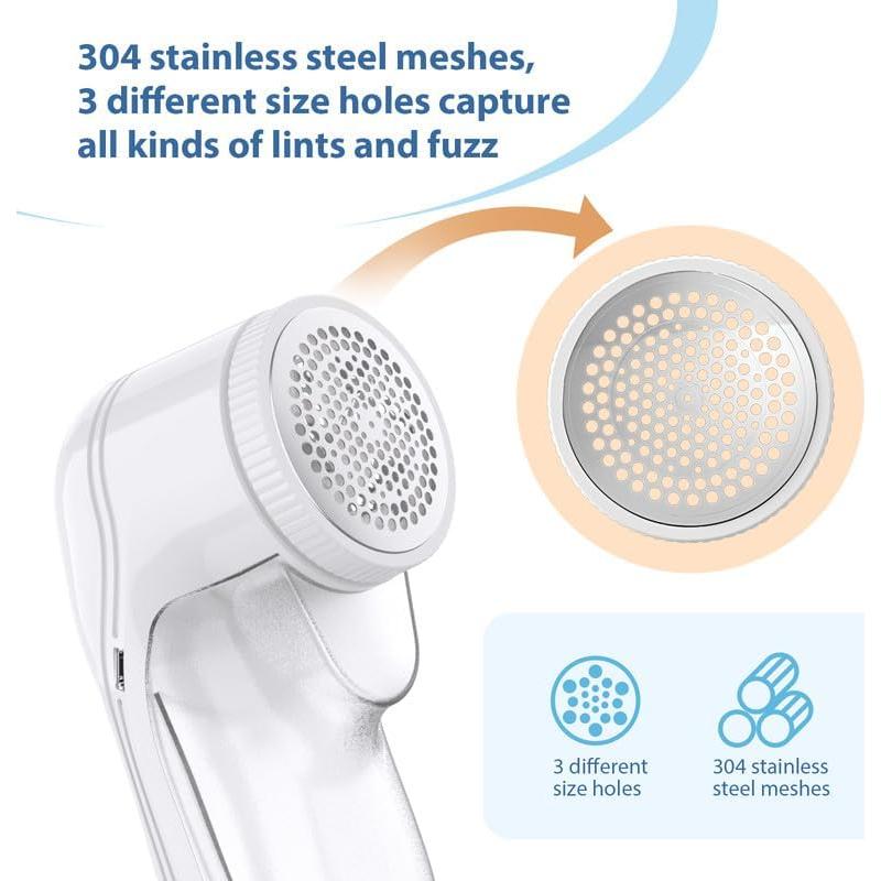 Raspador de Tela Eléctrico 3 Cuchillas USB - Removedor de Pelusa