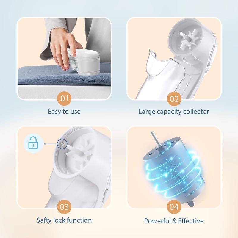 Raspador de Tela Eléctrico 3 Cuchillas USB - Removedor de Pelusa