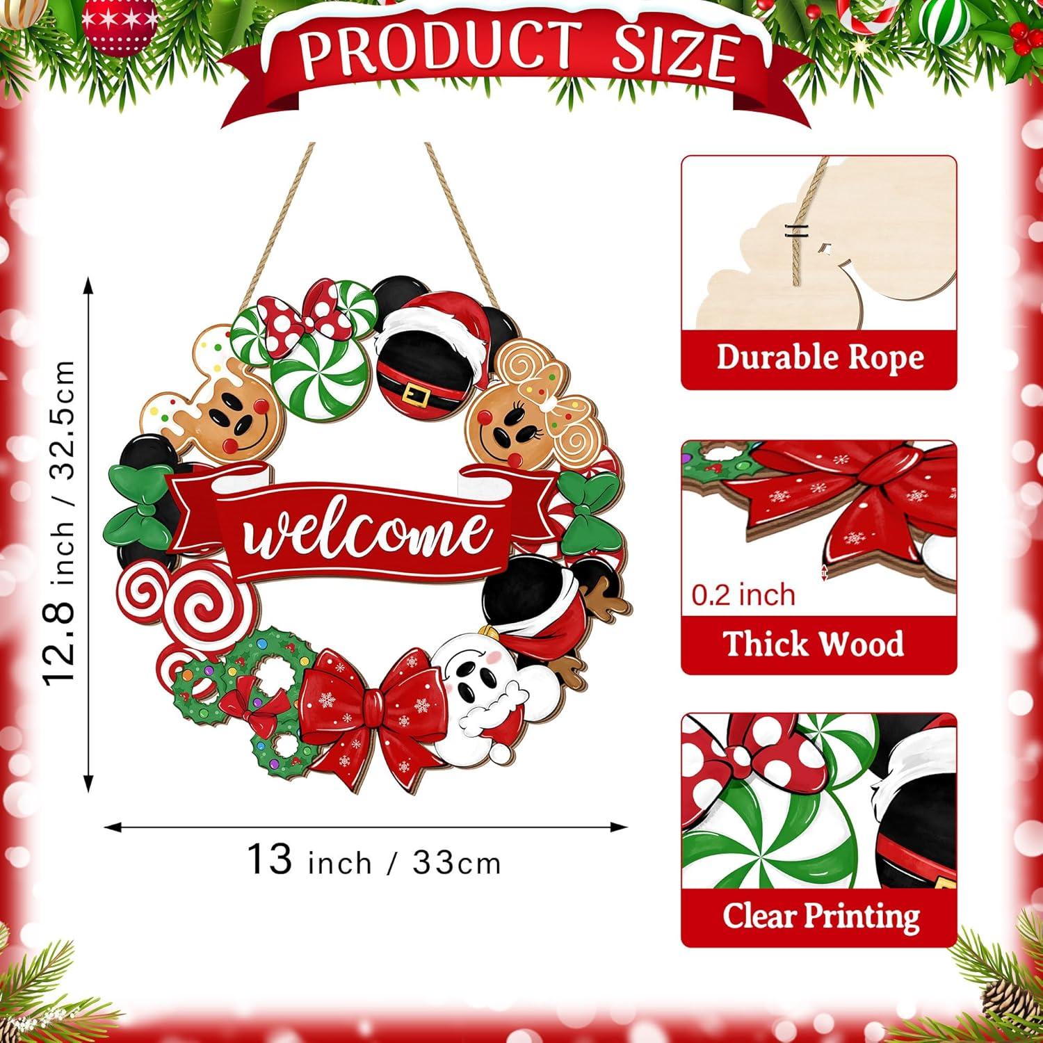 Cartel de Puerta Navideño de Madera HIPOPEN 33x32.5cm