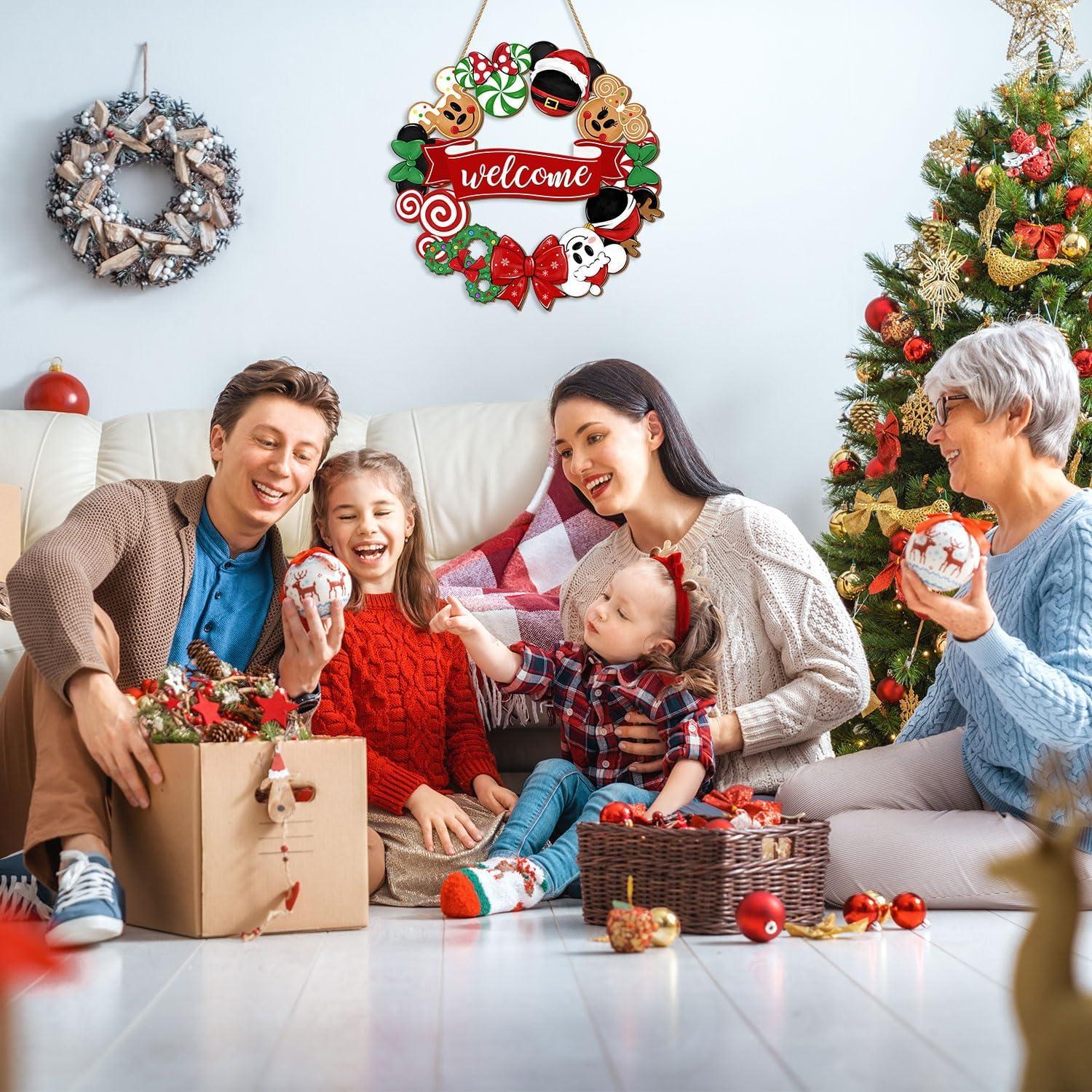 Cartel de Puerta Navideño de Madera HIPOPEN 33x32.5cm