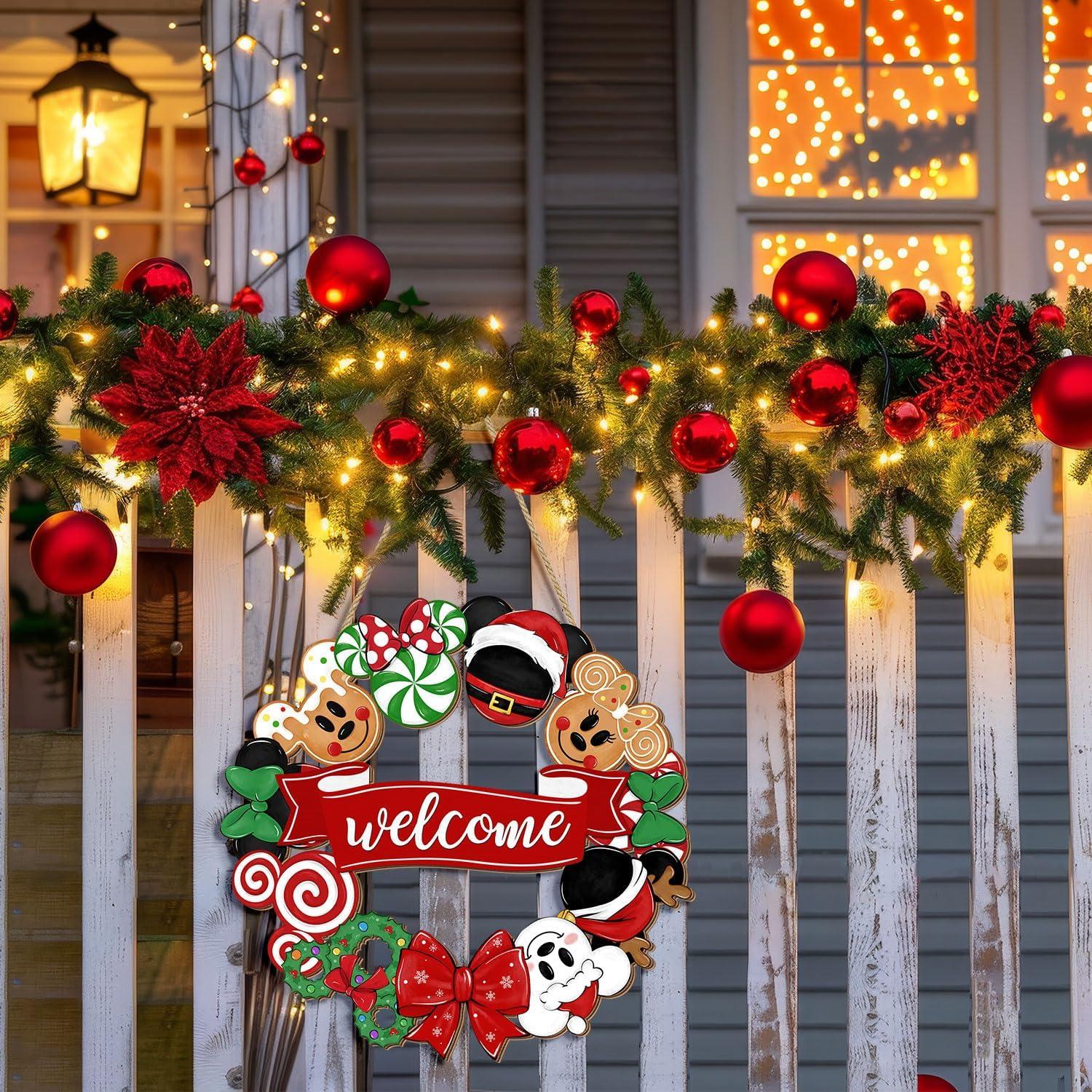 Cartel de Puerta Navideño de Madera HIPOPEN 33x32.5cm