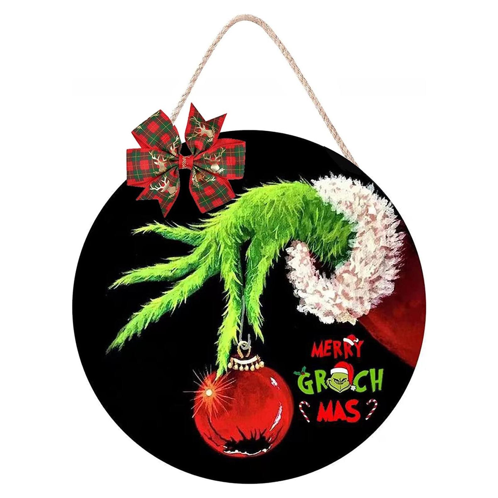 Cartel de Puerta de Navidad Madera 30.48 cm - Feliz Navidad