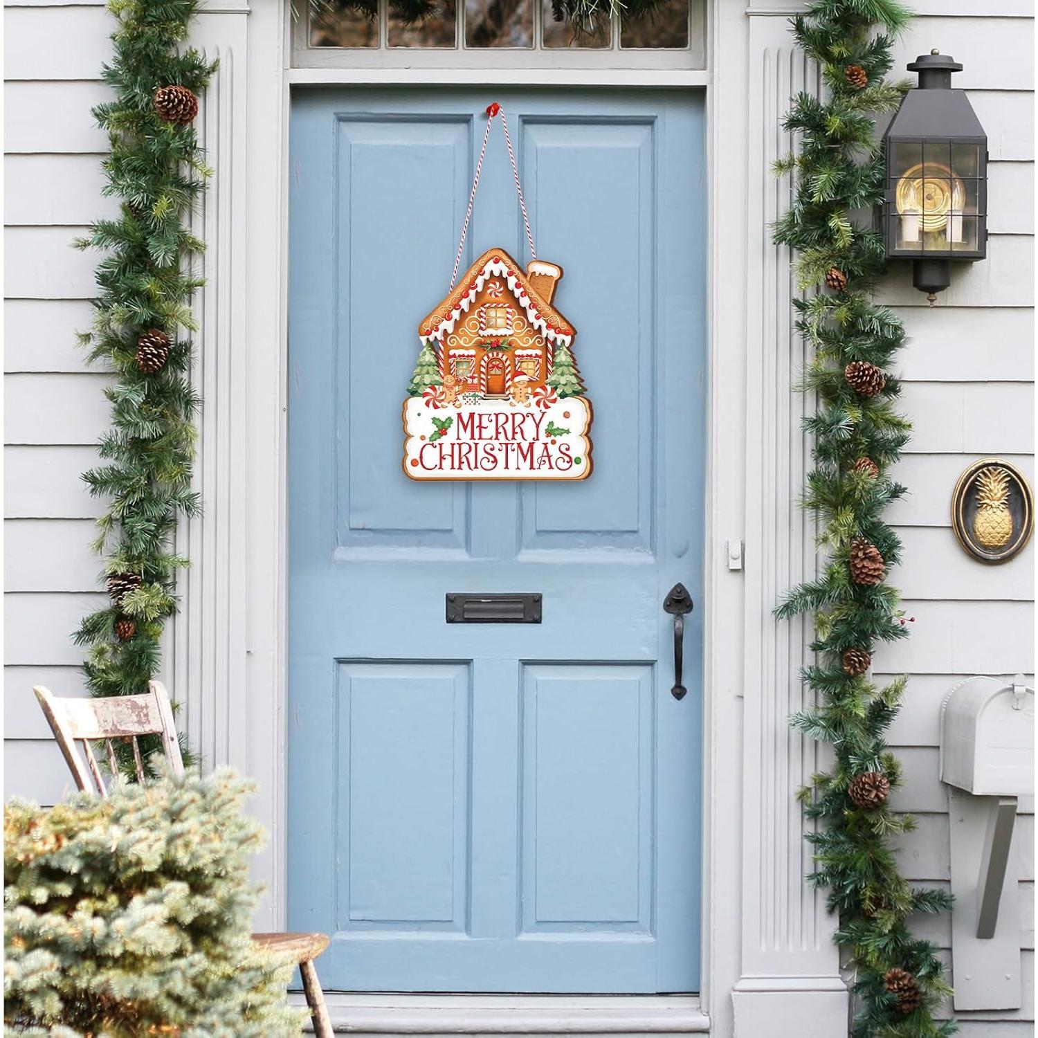 Cartel de Puerta de Madera Feliz Navidad Whaline 38x31cm