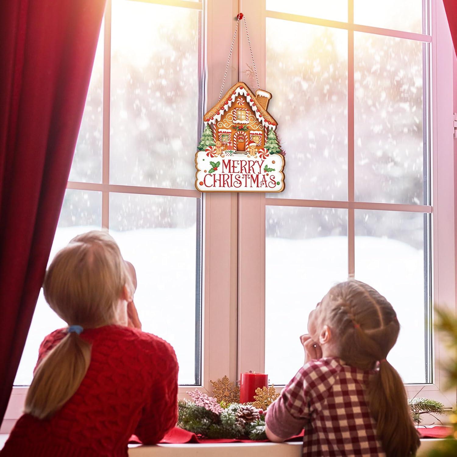 Cartel de Puerta de Madera Feliz Navidad Whaline 38x31cm