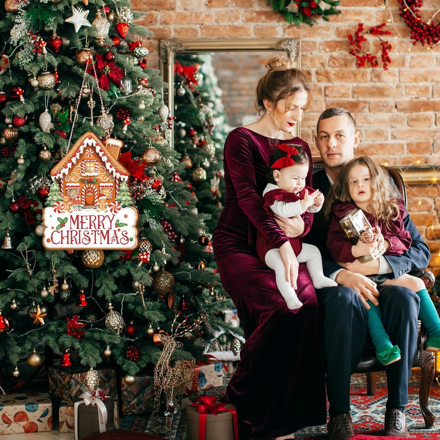 Cartel de Puerta de Madera Feliz Navidad Whaline 38x31cm