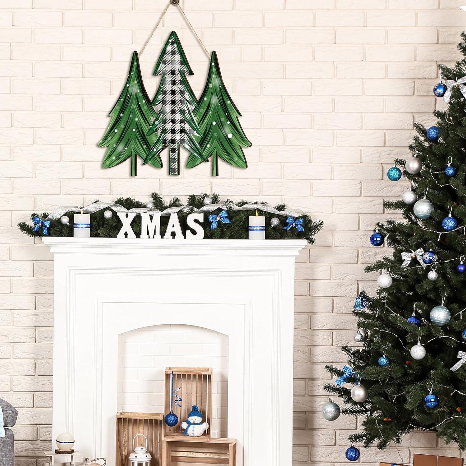 Cartel de Bienvenida Navideño Boao - Decoración de Madera 30.5 cm