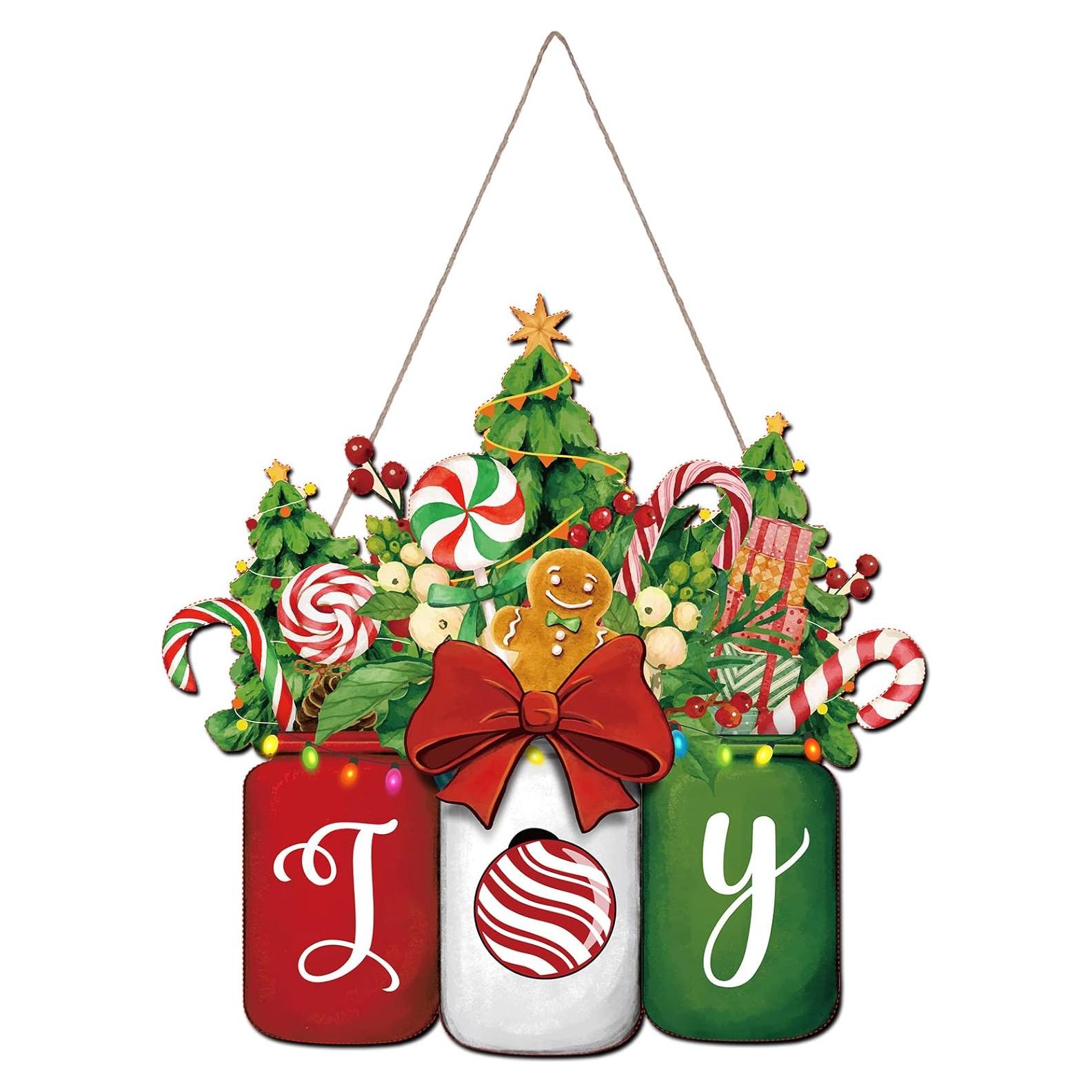 Cartel de Bienvenida Navideño de Madera Chinco 30x30 cm