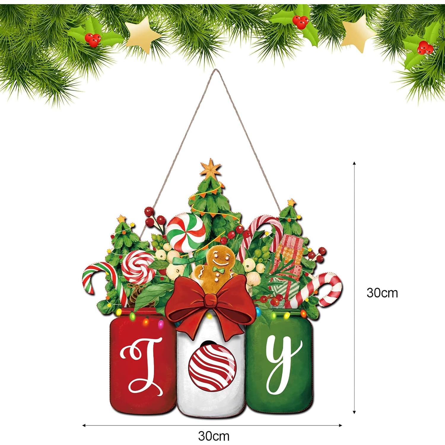 Cartel de Bienvenida Navideño de Madera Chinco 30x30 cm