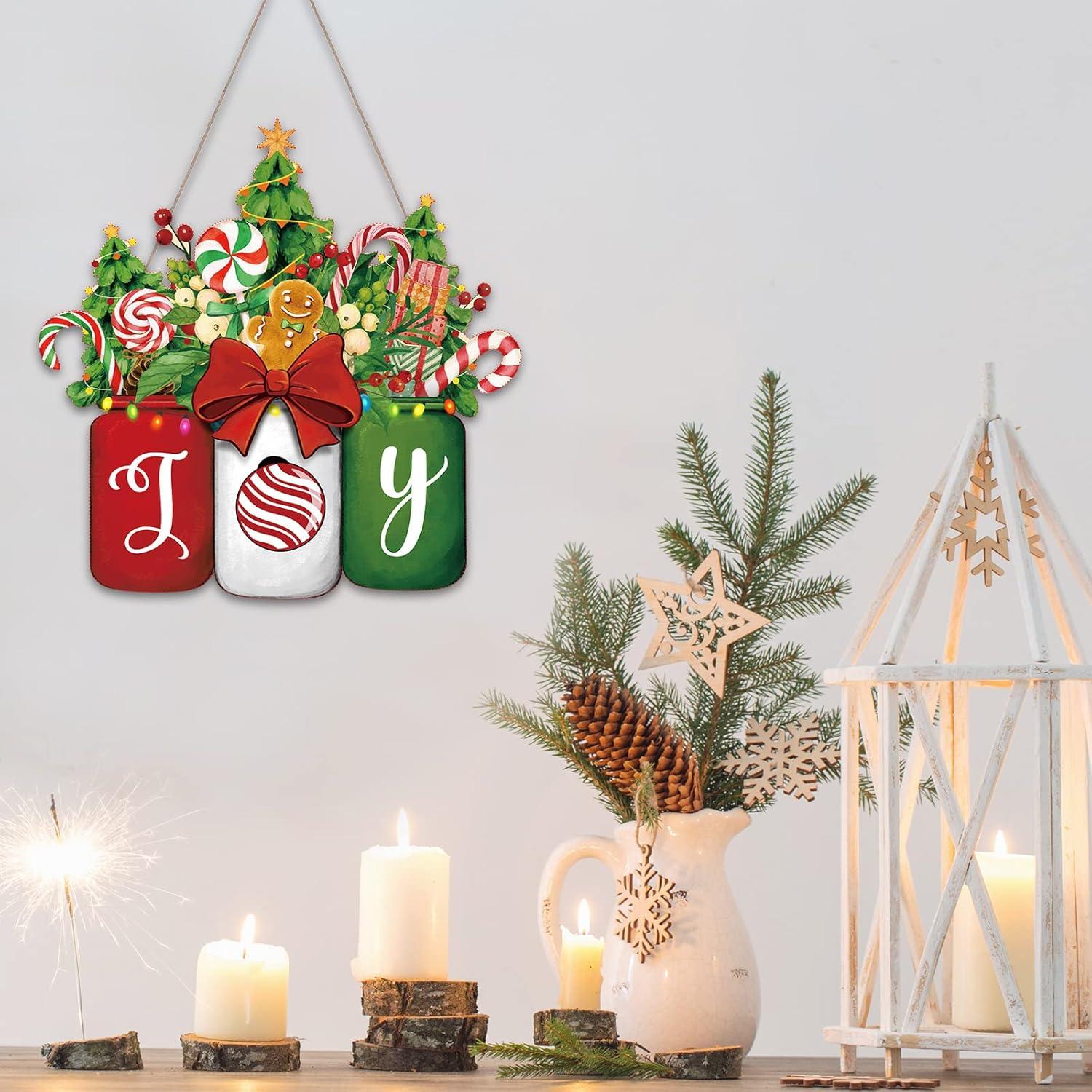 Cartel de Bienvenida Navideño de Madera Chinco 30x30 cm