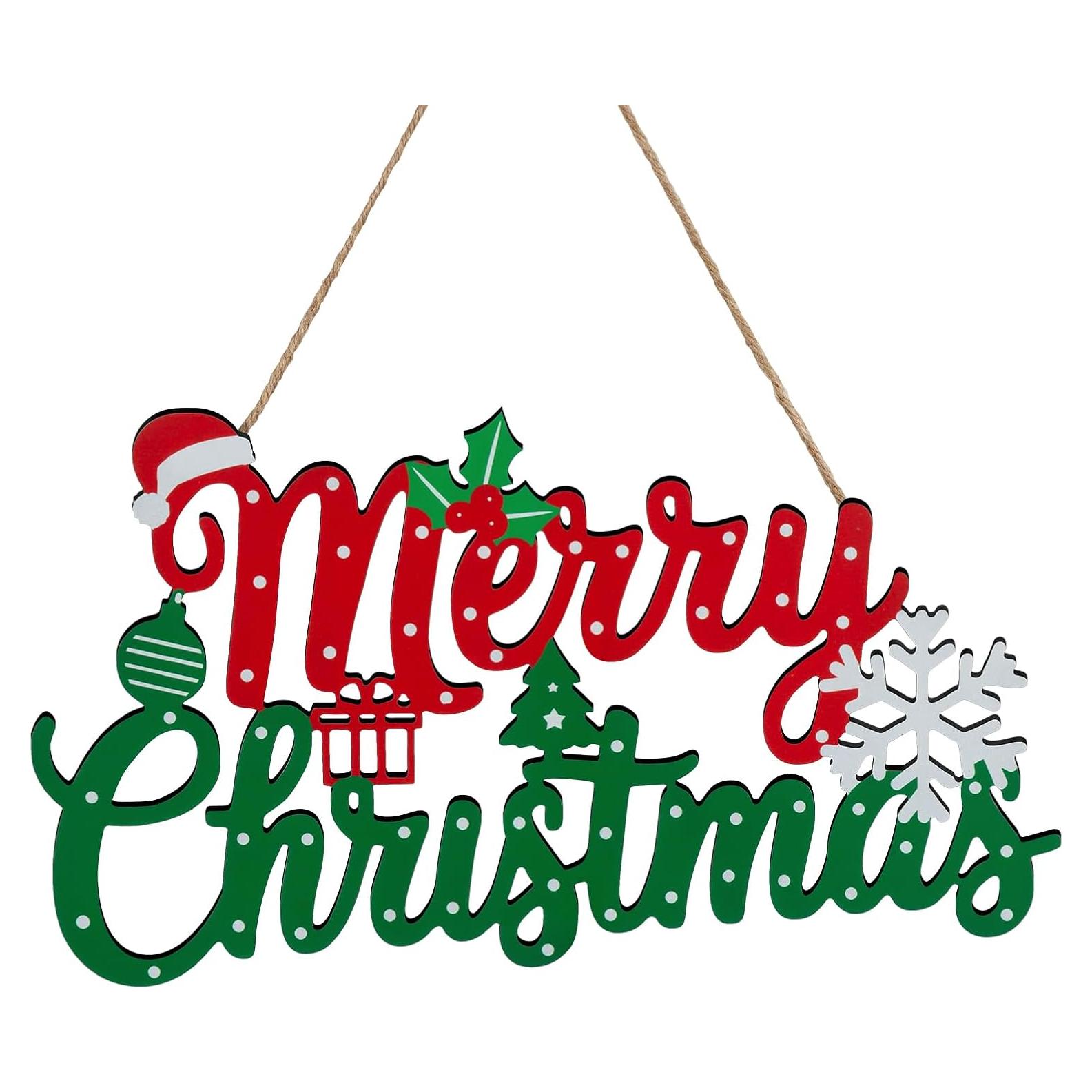 Cartel de Feliz Navidad ZAZIWZ de Madera 30 cm x 10.5 cm