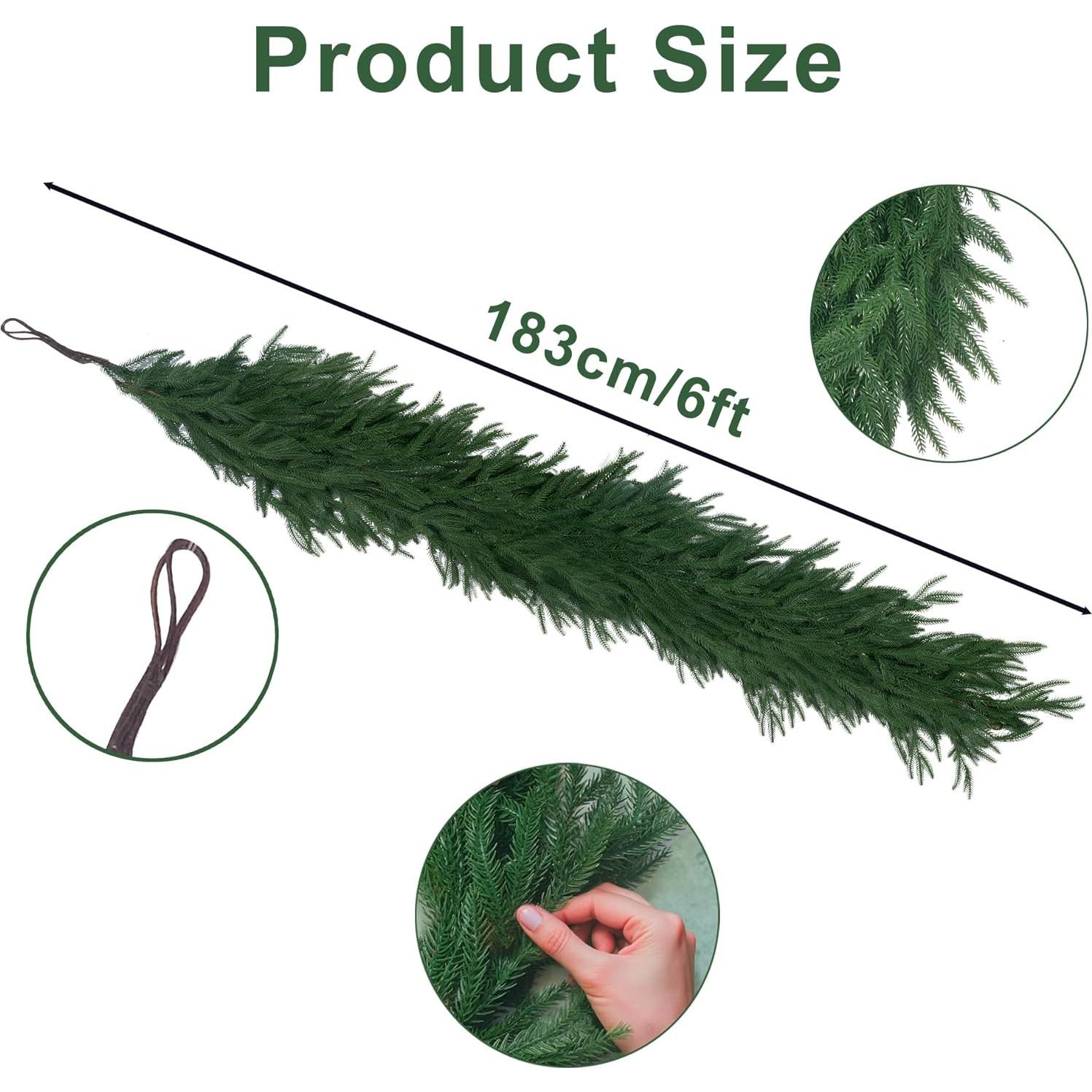 Guirnalda de Pino Norfolk 1.83 m HOPEME Verde Artificial