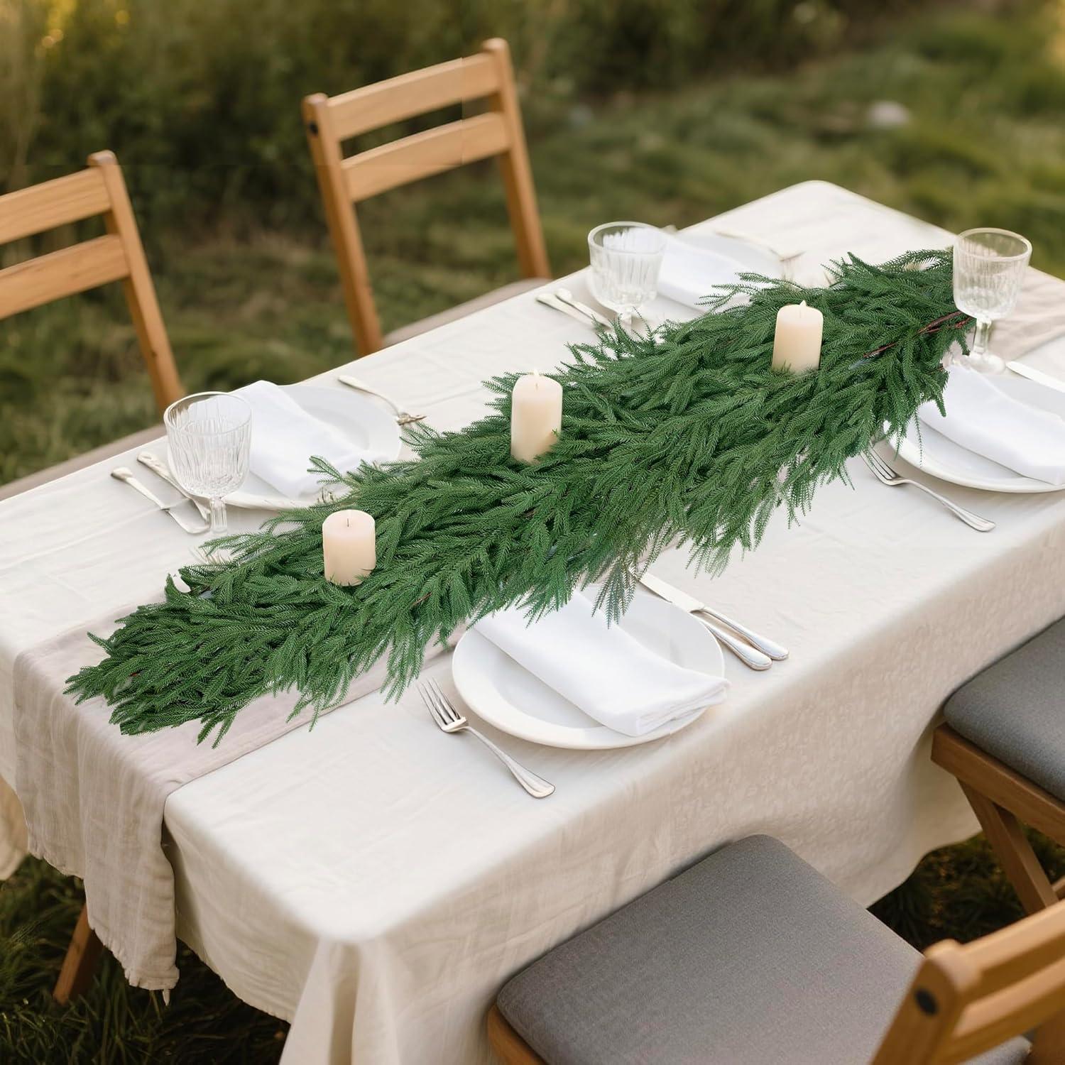 Guirnalda de Pino Norfolk 1.83 m HOPEME Verde Artificial