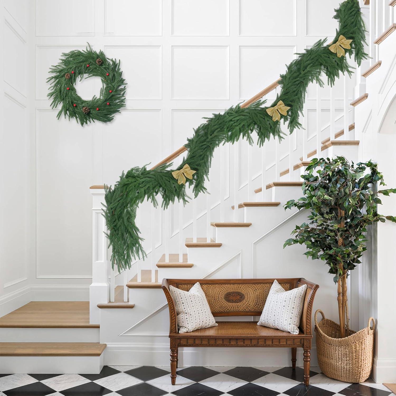 Guirnalda de Pino Norfolk 1.83 m HOPEME Verde Artificial