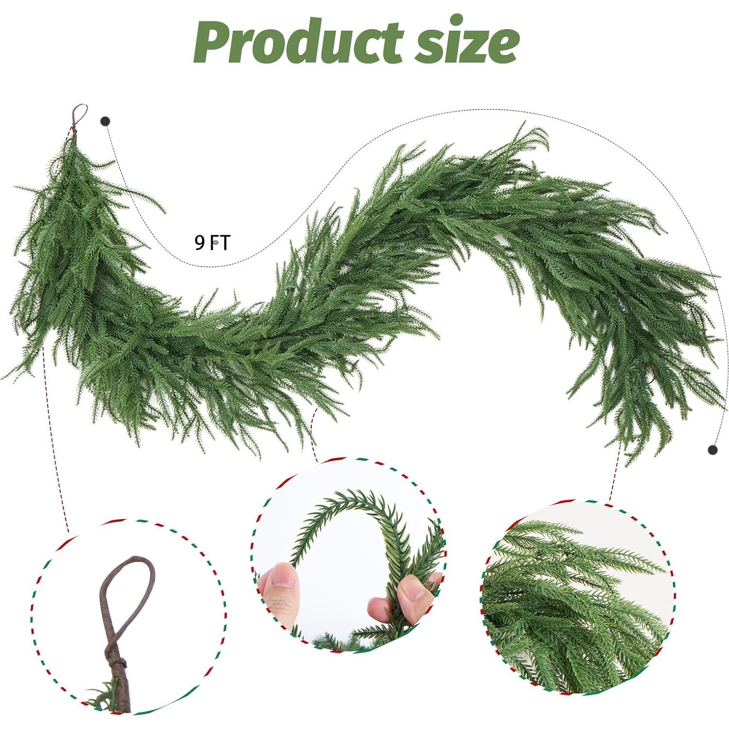 Guirnalda Artificial de Pino Norfolk FLAGLY 2.74 m Verde