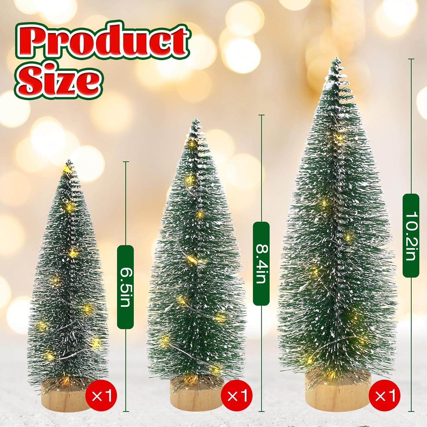 3 Mini Árboles de Navidad de Cepillo de Botella Giaueoa 16.5-25.9 cm