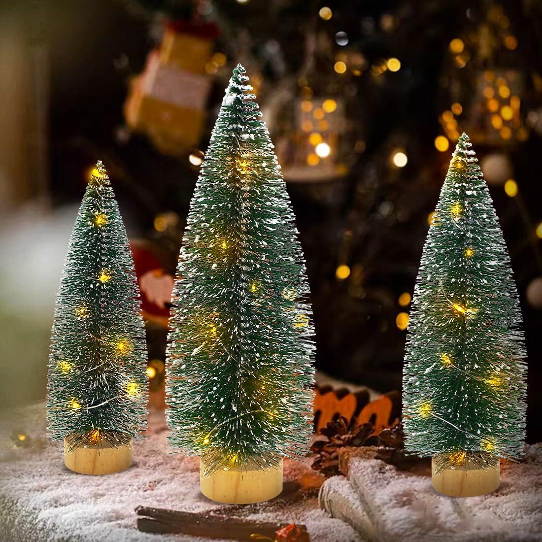 3 Mini Árboles de Navidad de Cepillo de Botella Giaueoa 16.5-25.9 cm