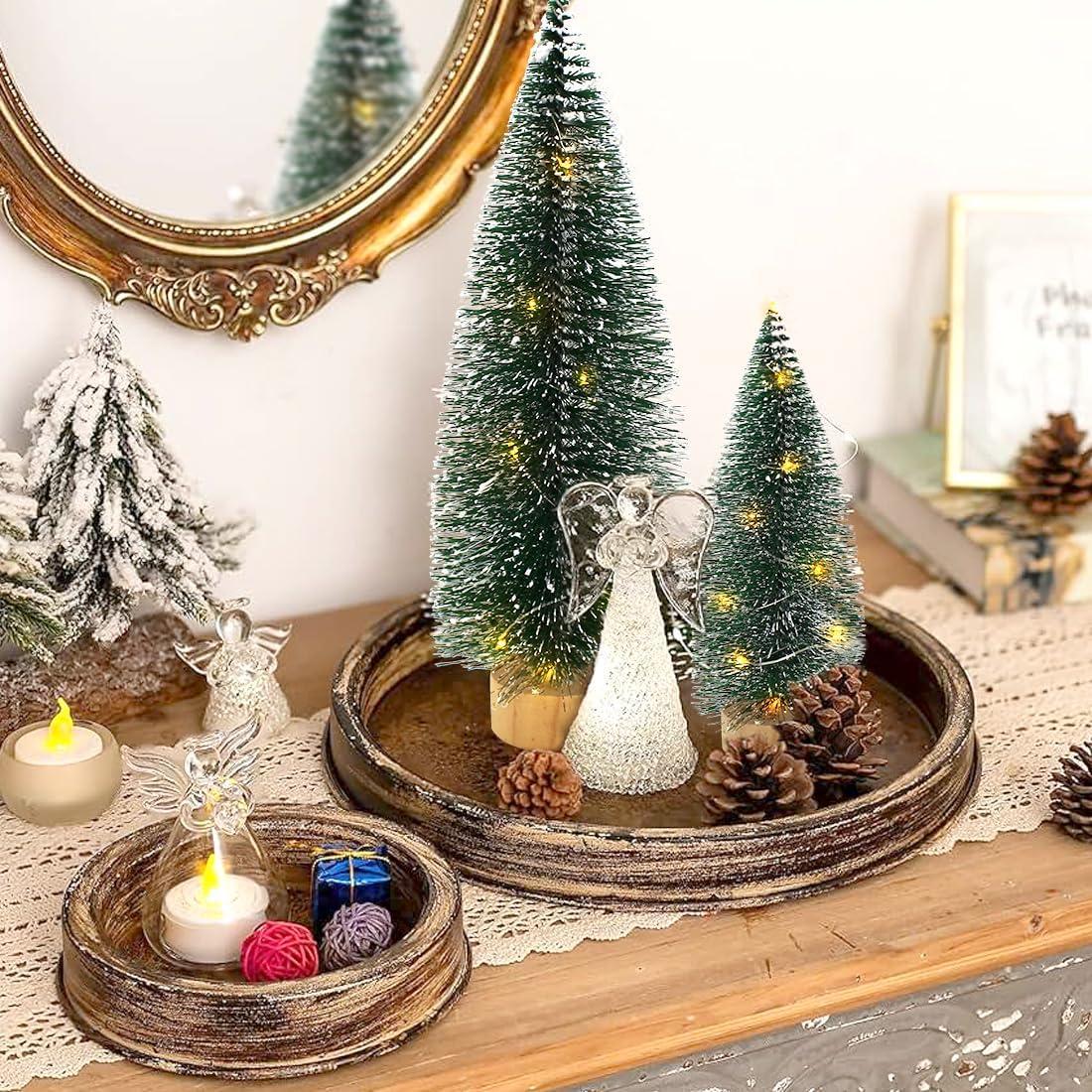 3 Mini Árboles de Navidad de Cepillo de Botella Giaueoa 16.5-25.9 cm