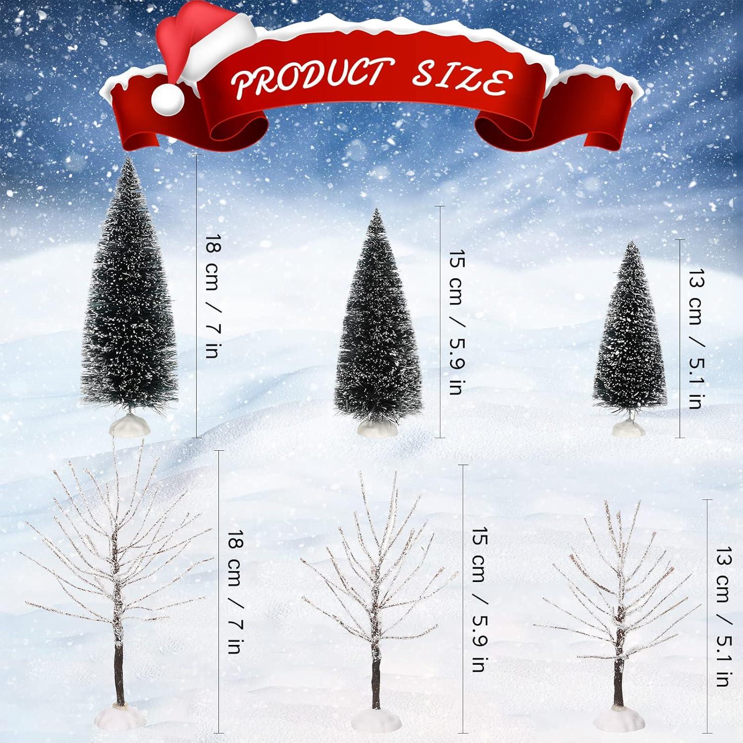 Mini Árboles de Navidad Ysleen - 6 Piezas, 3 Tamaños