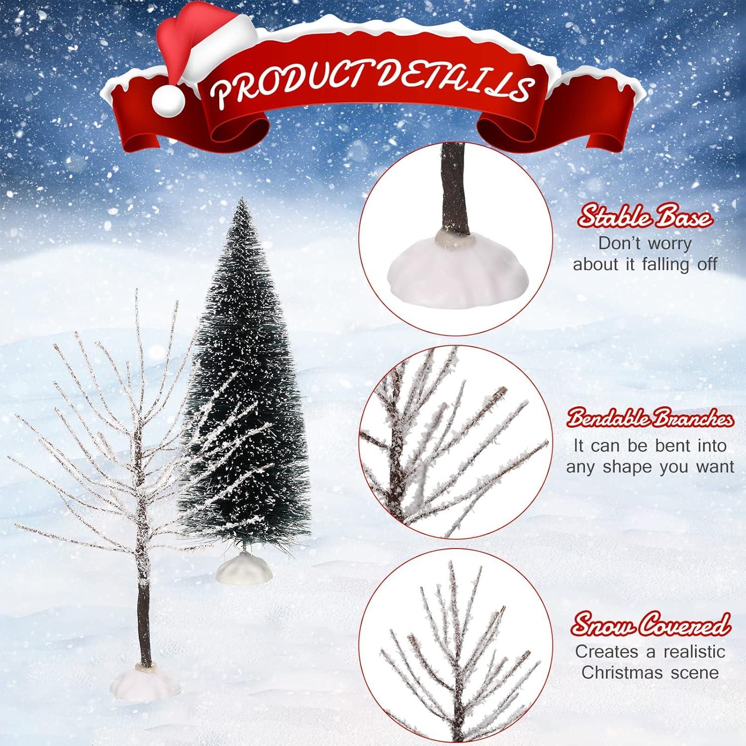 Mini Árboles de Navidad Ysleen - 6 Piezas, 3 Tamaños